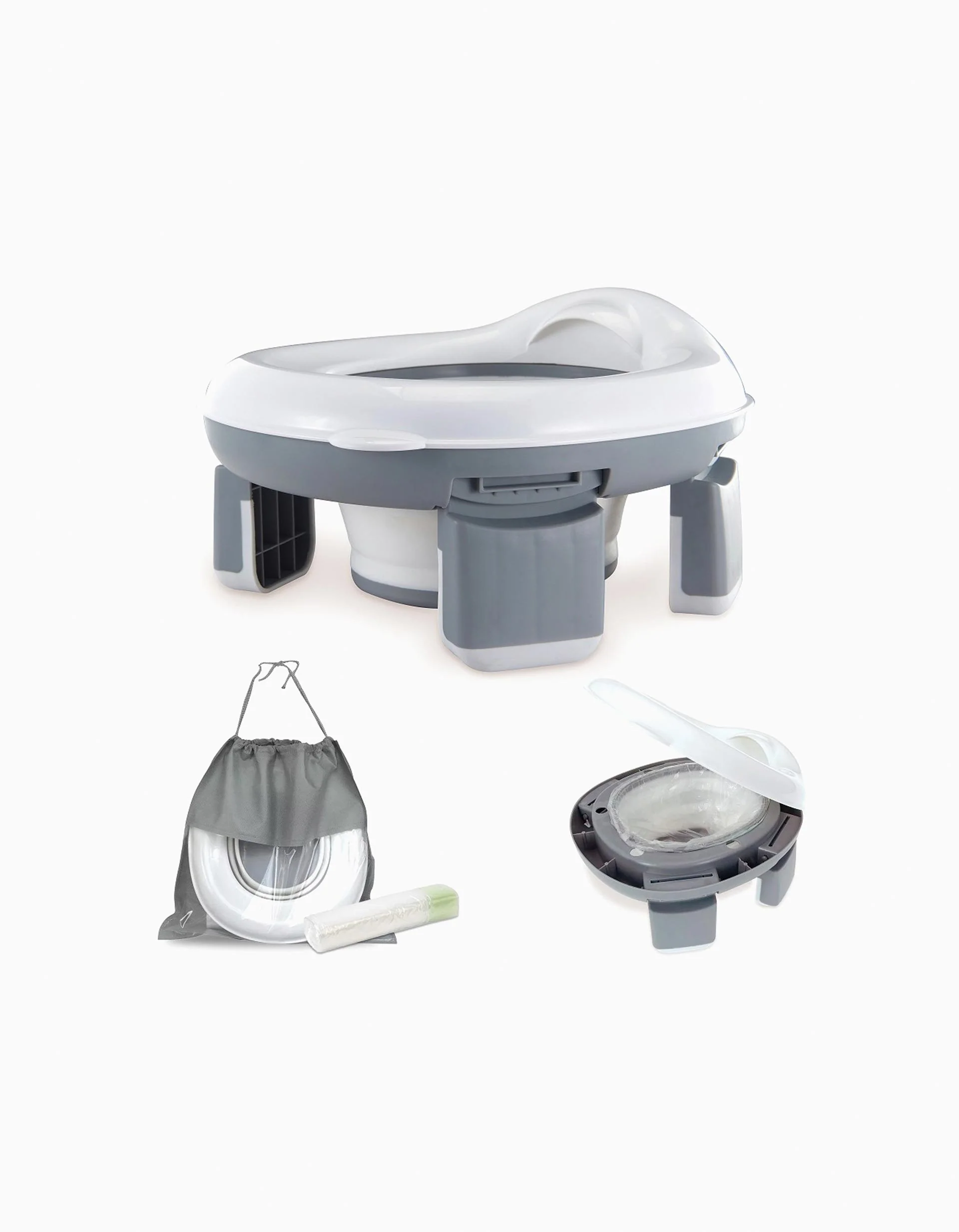 2in1 Portable Potty and Toilet Seat Interbaby, Grey - Image 2