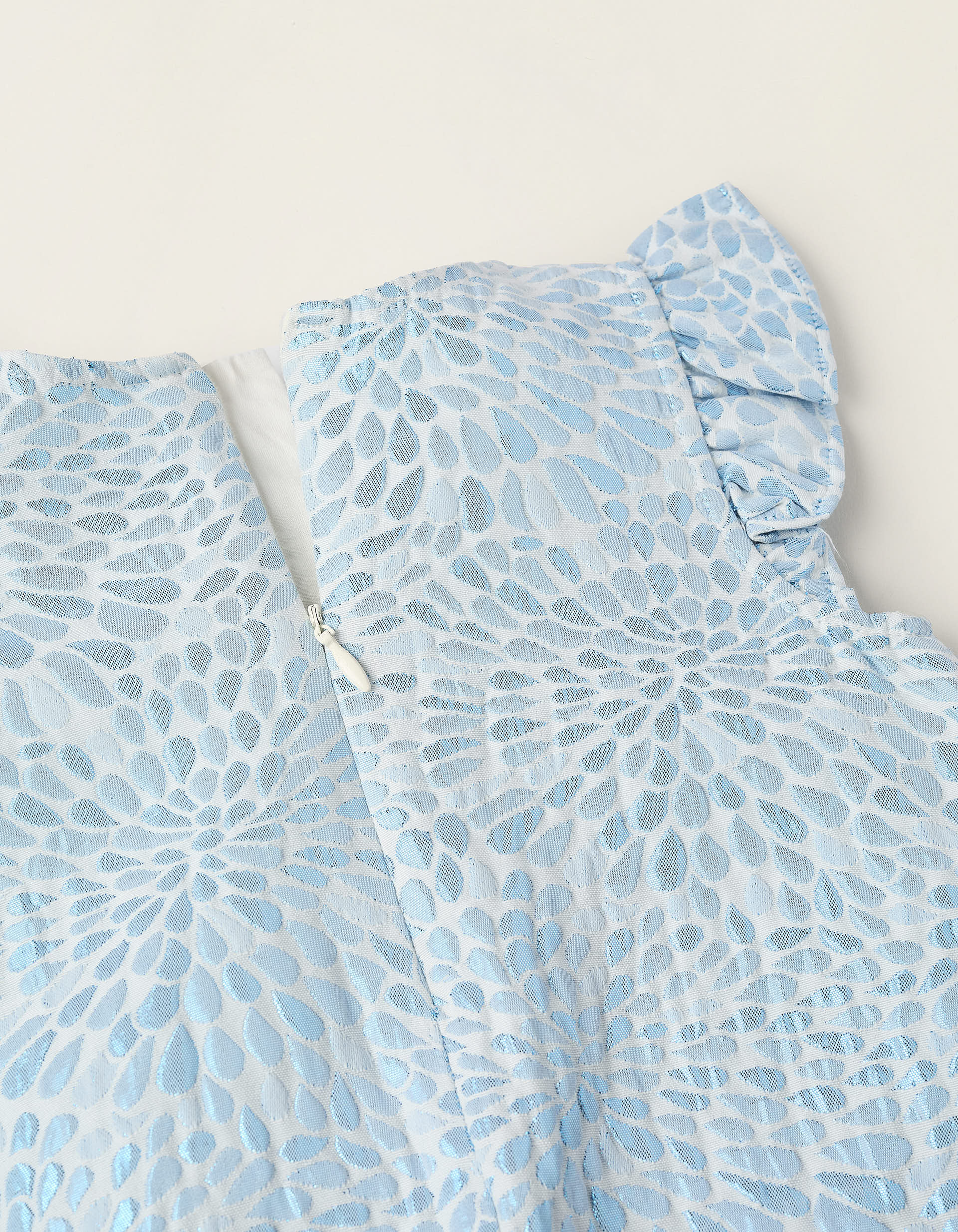 Shiny Dress with Pattern for Baby Girls, Blue - Image 4