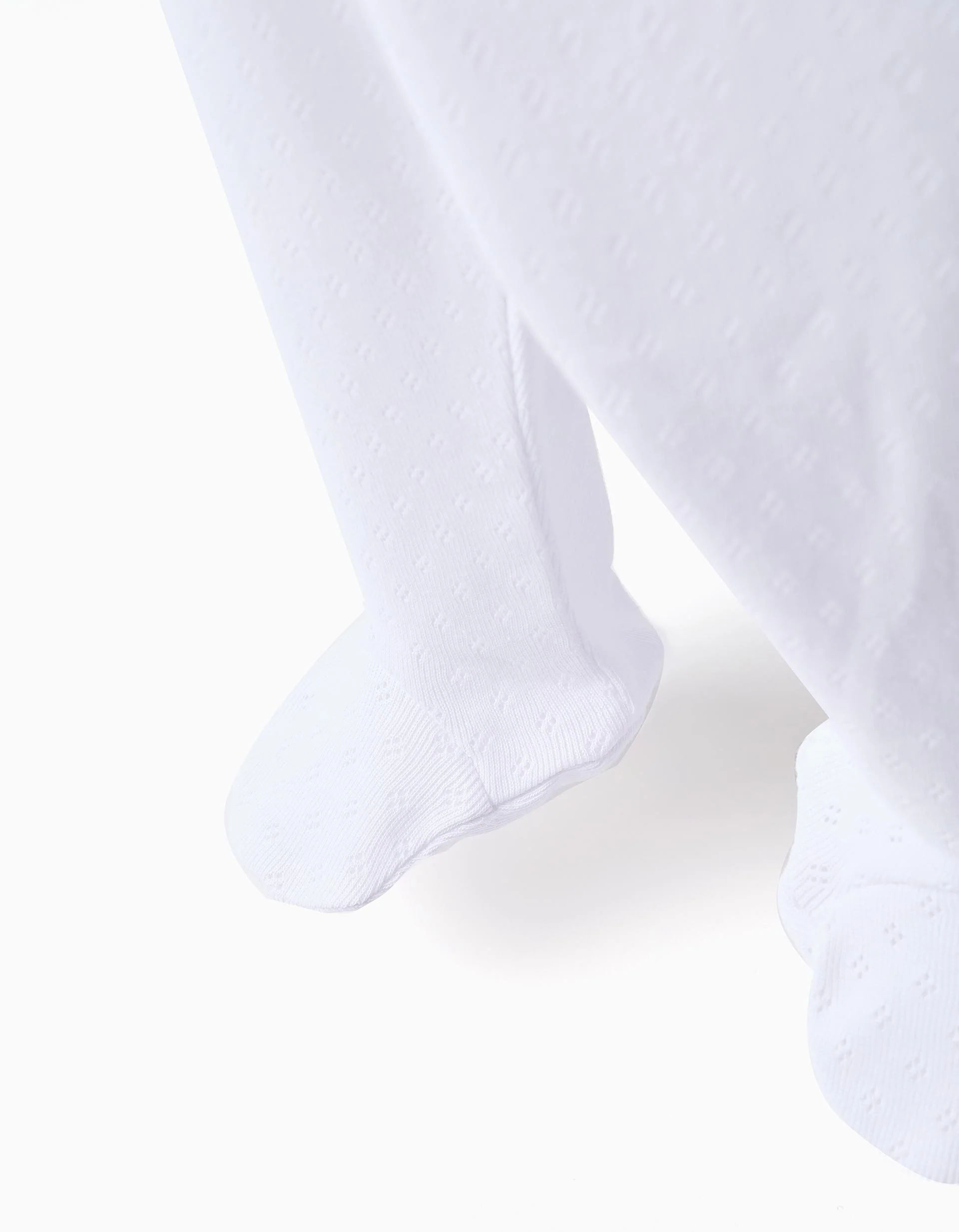 4 footed trousers in brushed cotton for newborns and babies, white - Image 3