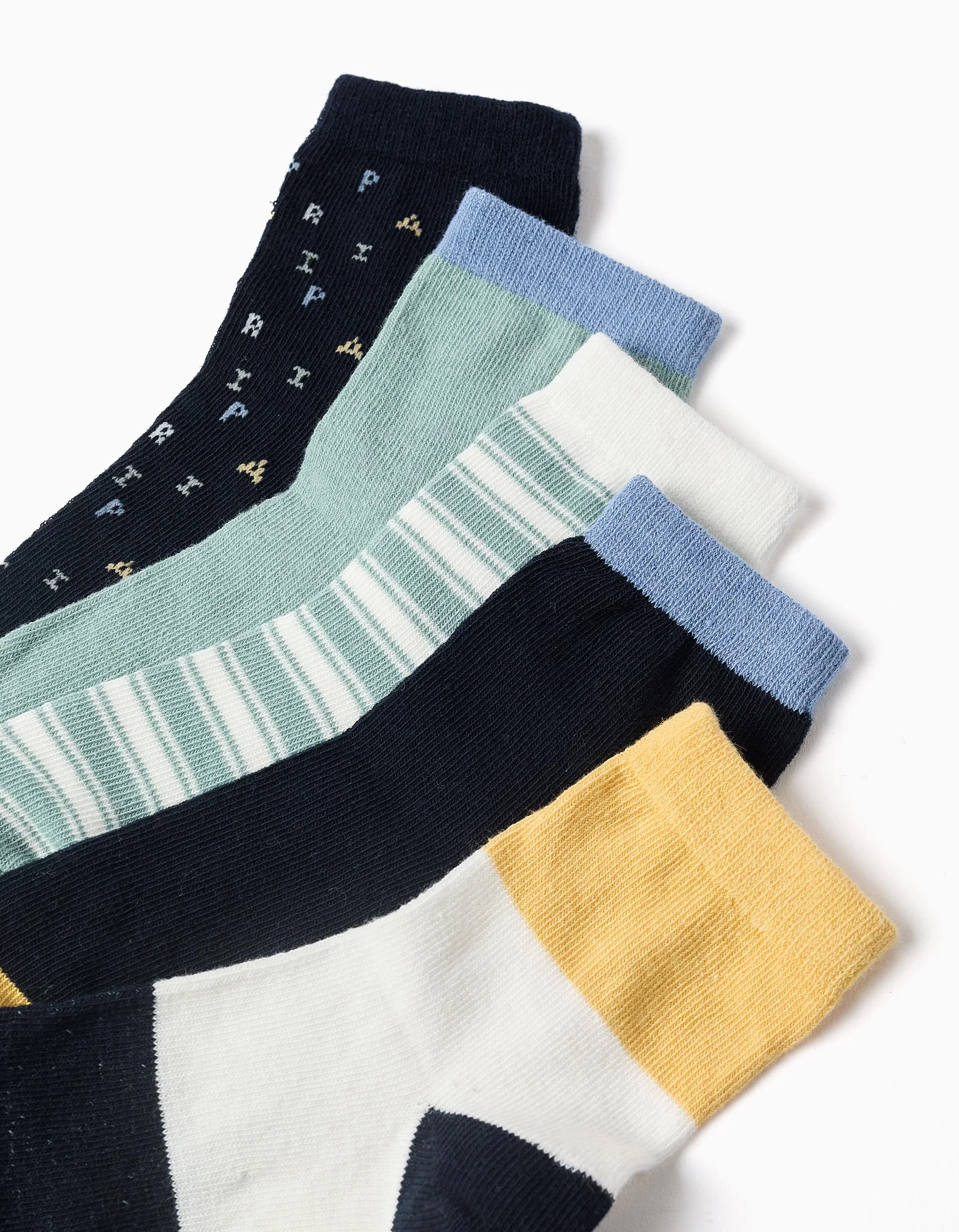 5 pairs of socks with contrasting details for boys, multicolour - Image 2