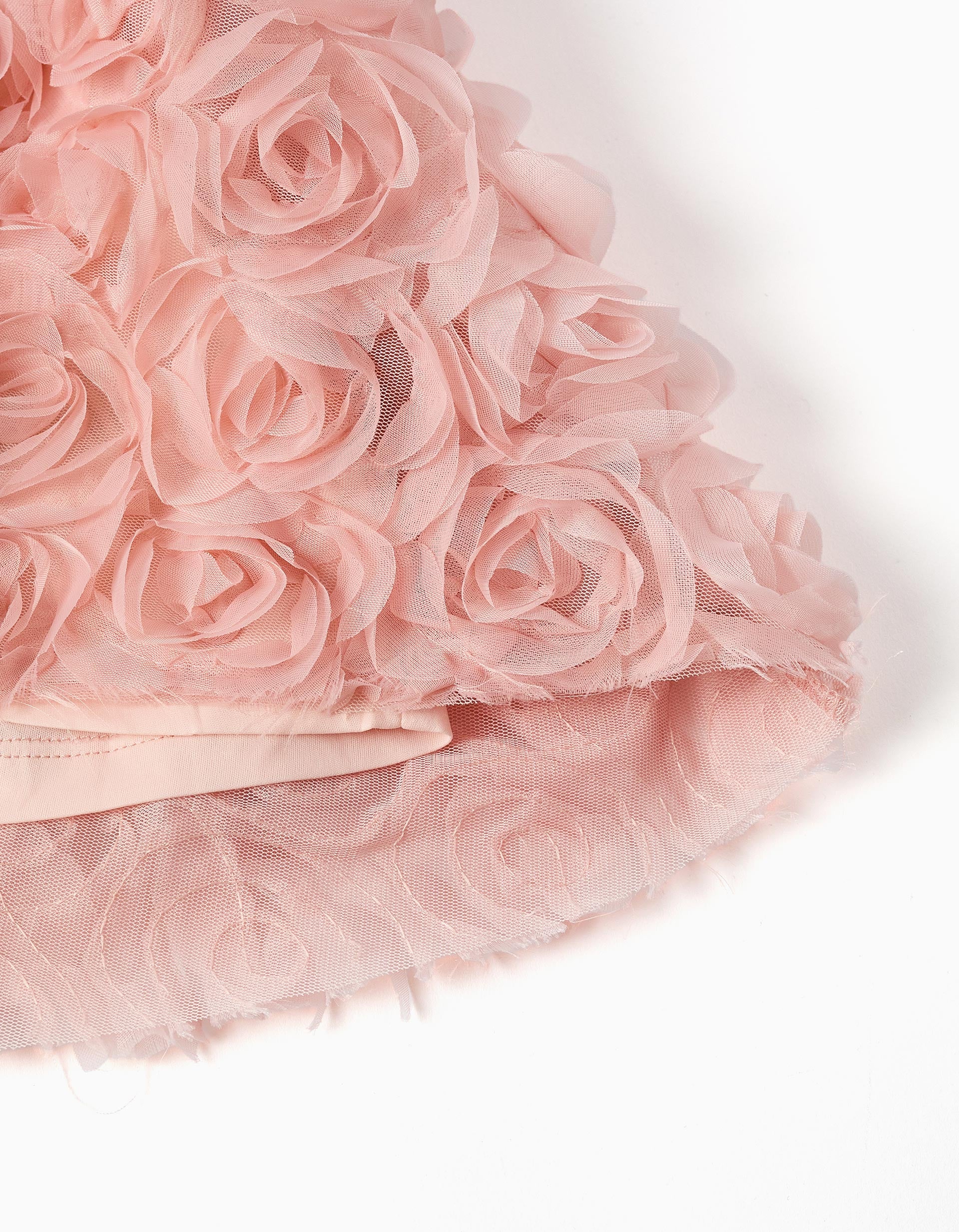A-line sleeveless dress with roses for girls, pink - Image 5