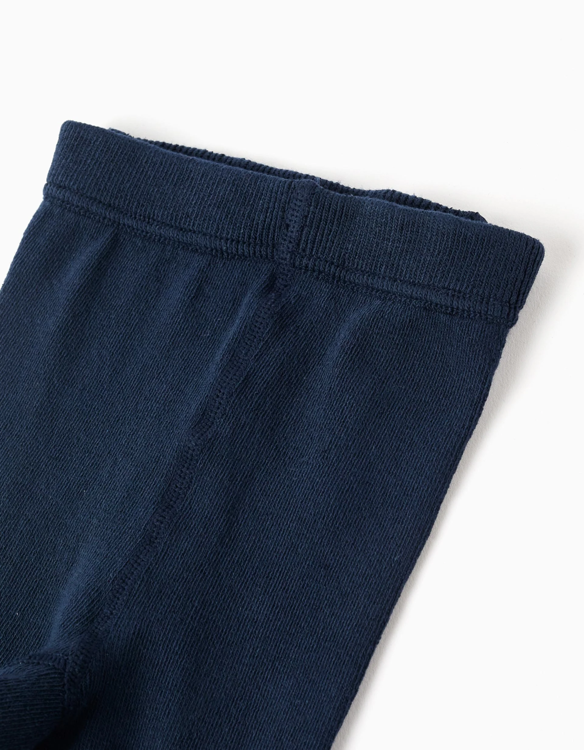 Anti-pilling ribbed knitted tights for girls, dark blue - Image 2