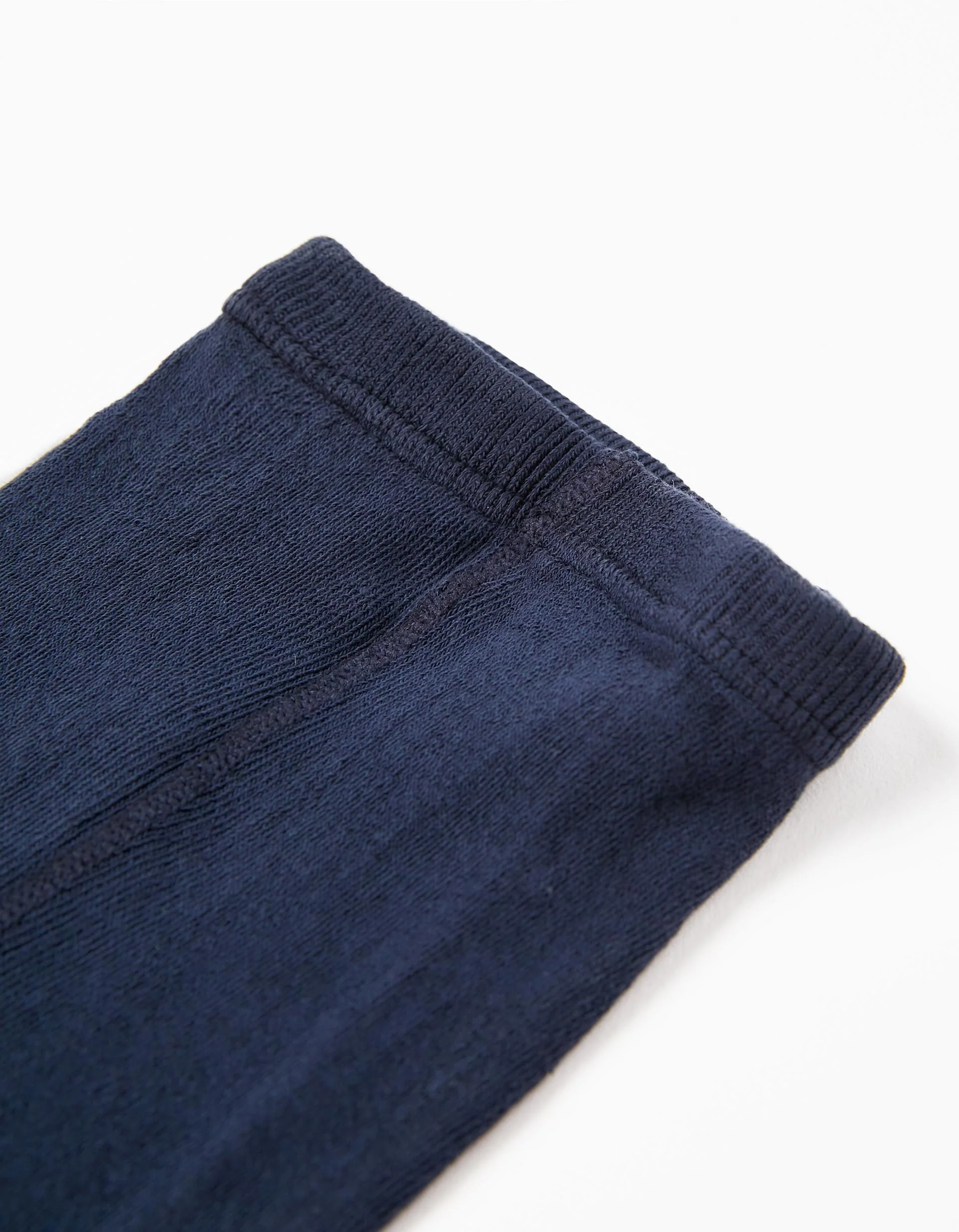 Anti-Pilling Ribbed Tights for Baby Girls, Dark Blue - Image 3