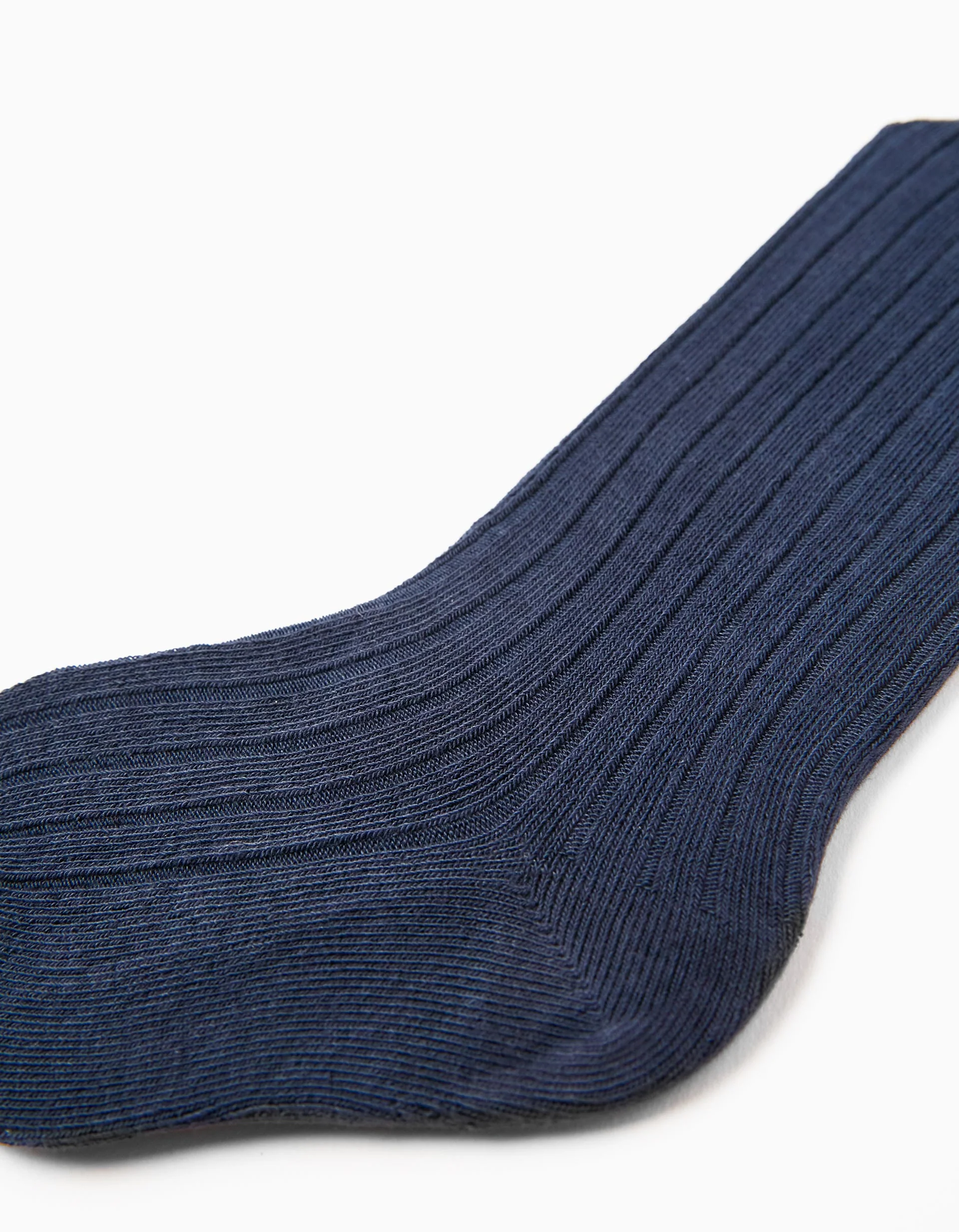 Anti-Pilling Ribbed Tights for Baby Girls, Dark Blue - Image 5