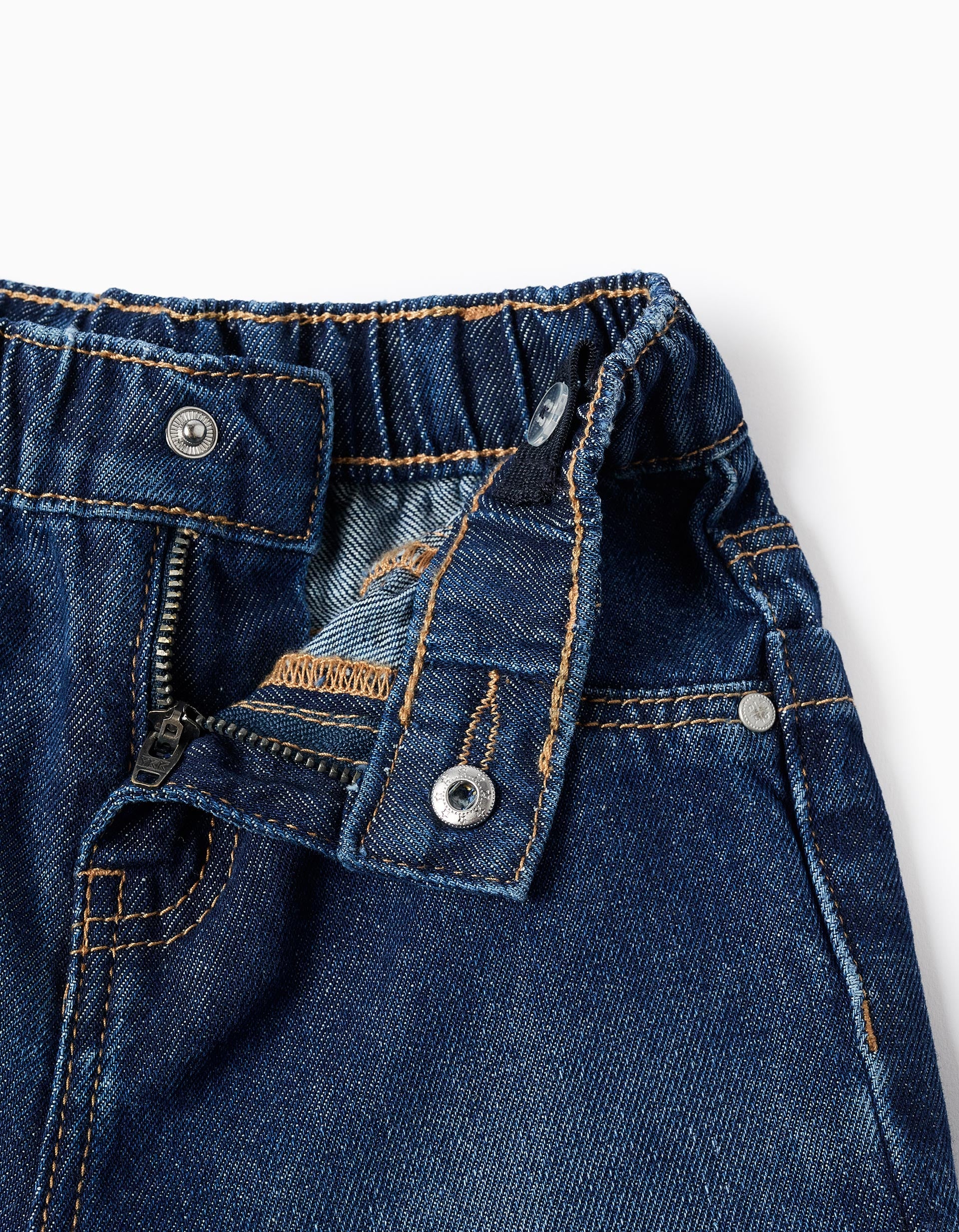 Baggy denim trousers for baby boys, dark blue - Image 3