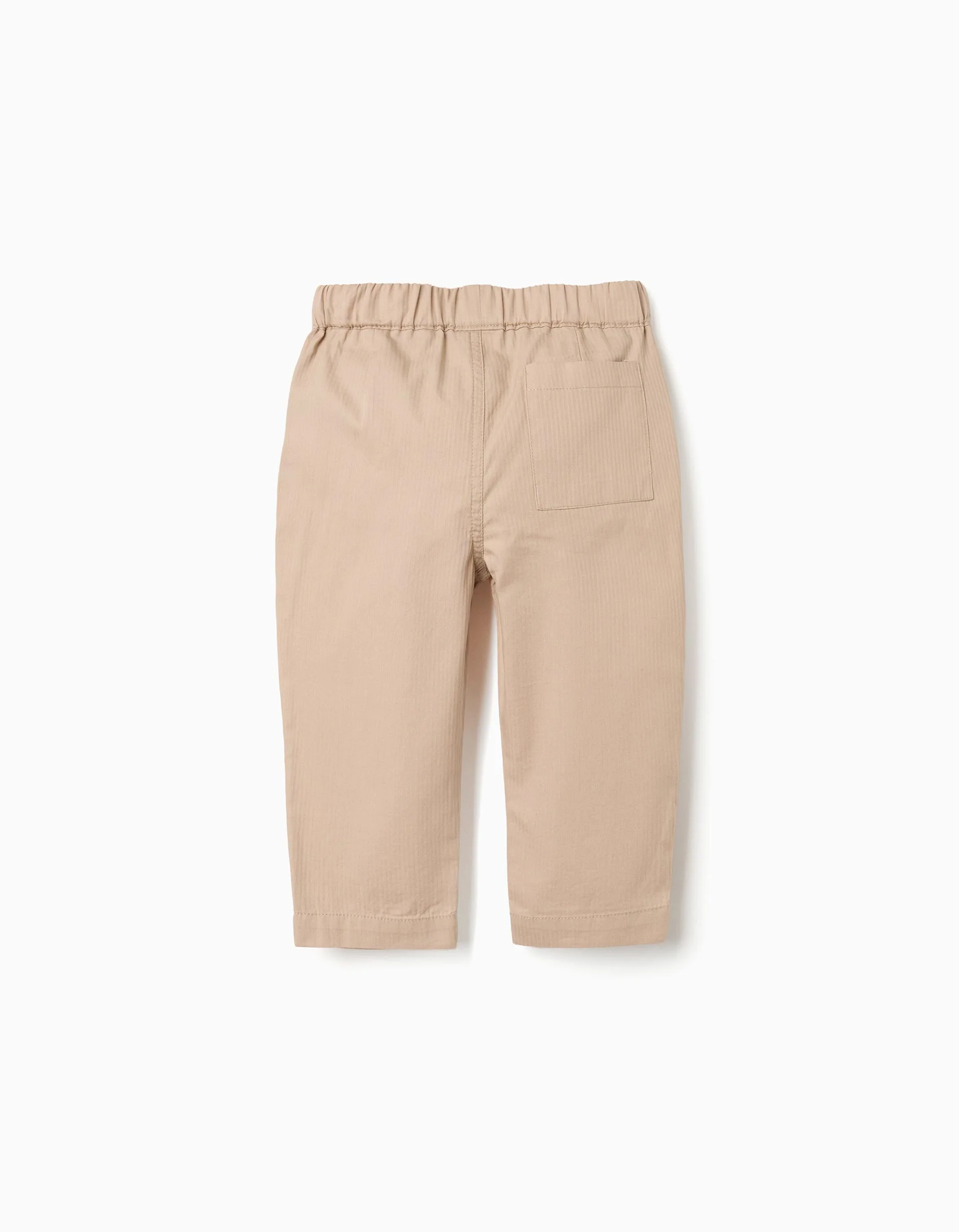Baggy pull-up trousers in cotton B&S for baby boys, beige - Image 2