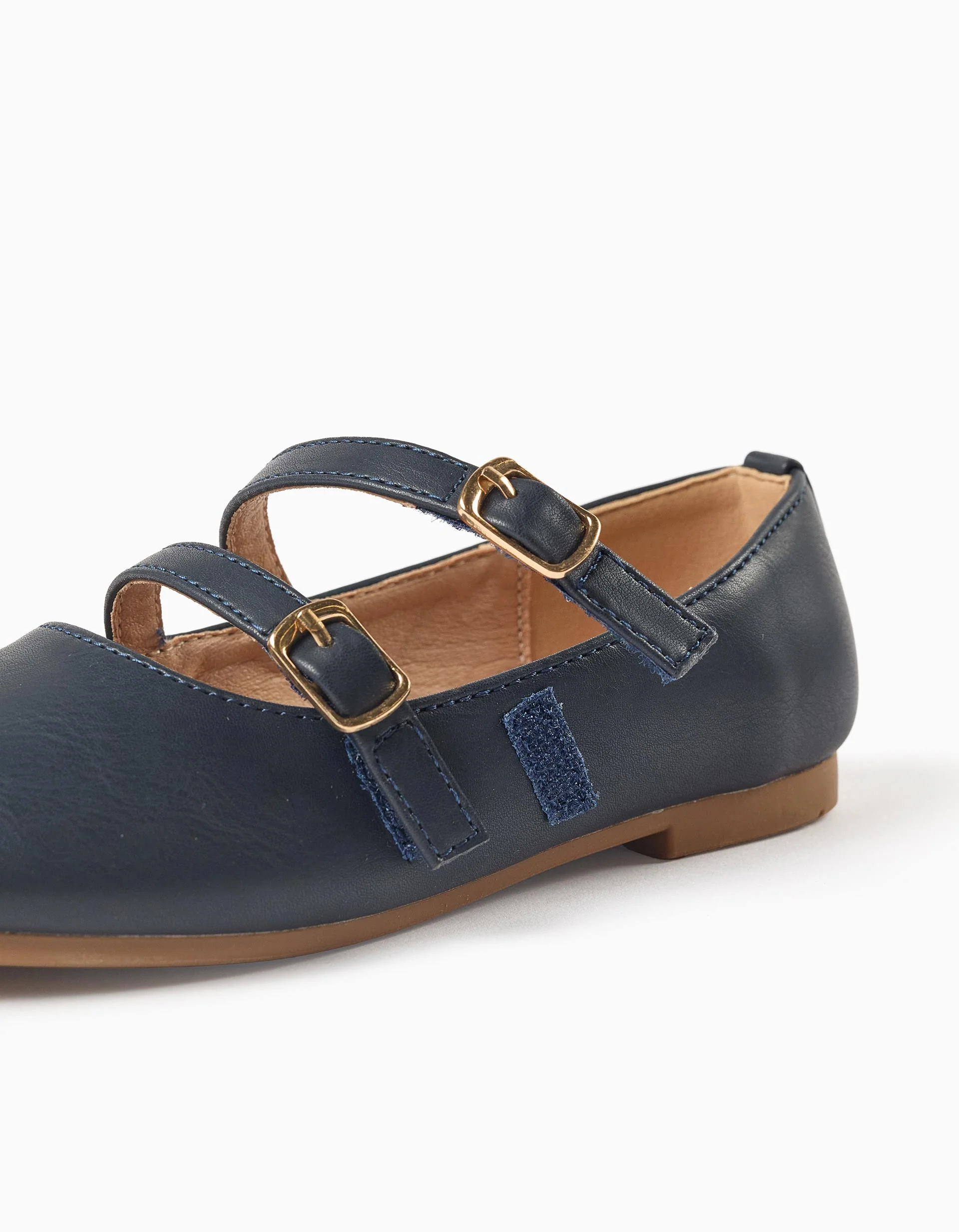 Ballerina shoes with straps for girls, dark blue - Image 5