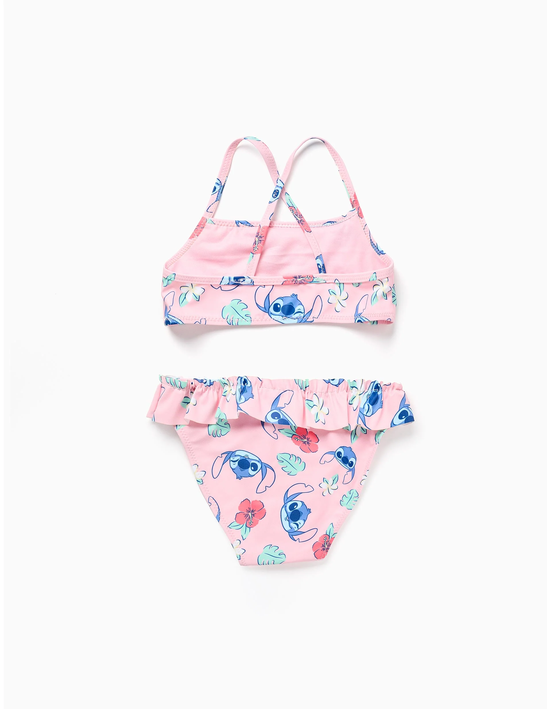 Bikini with Stitch motif and ruffles for girls, light pink - Image 3