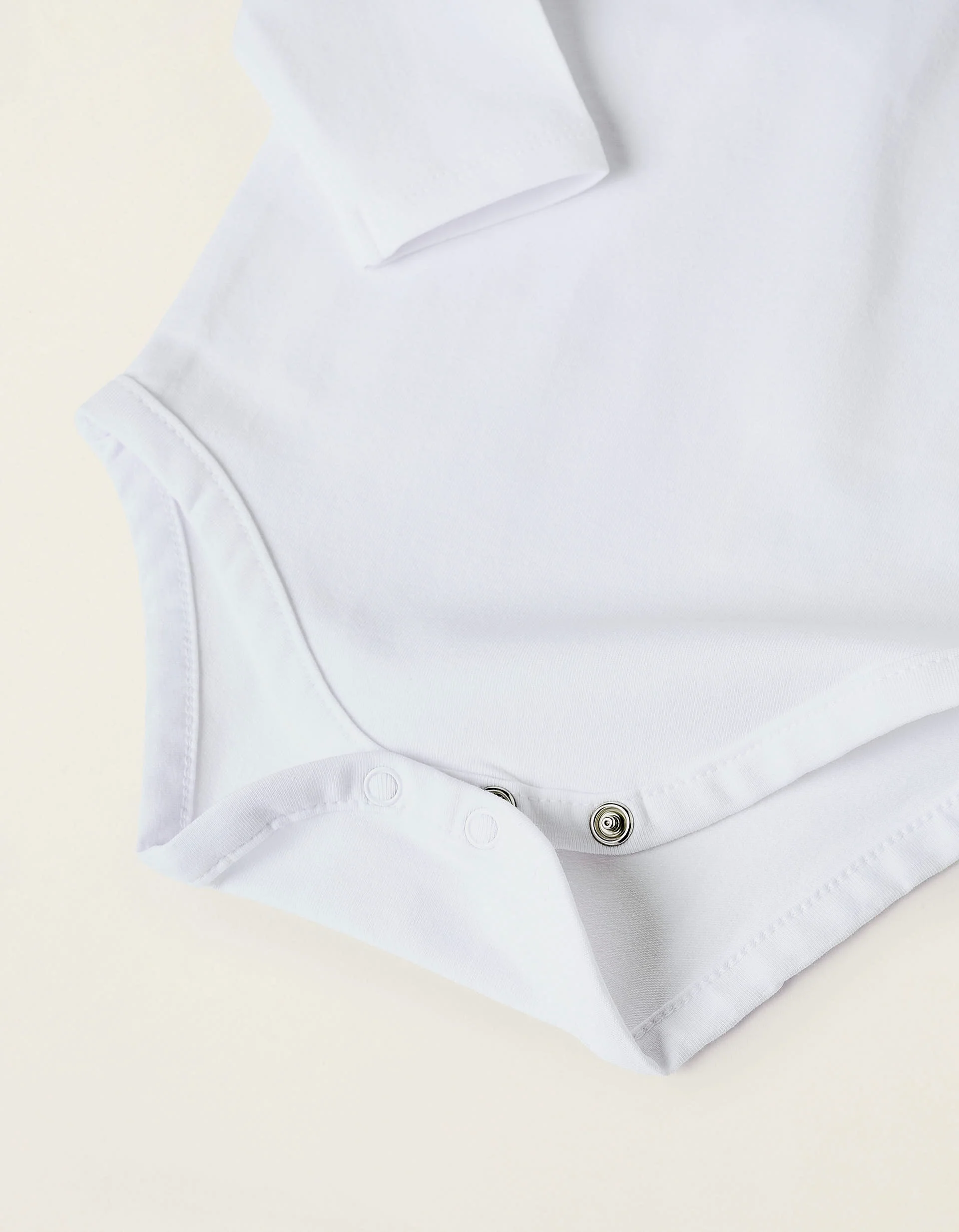 Bodysuit-Blouse with Ruffles in Cotton for Newborn Girls, White - Image 4