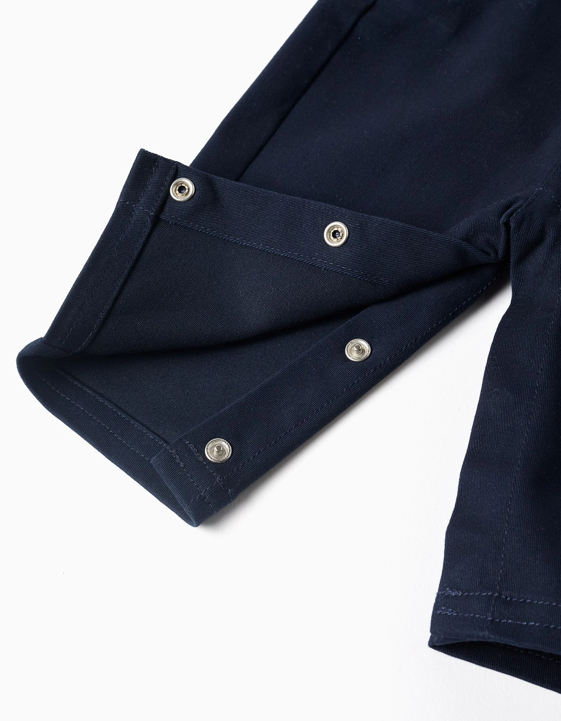 Bodysuit + twill dungarees for newborn boys, white/dark blue - Image 5