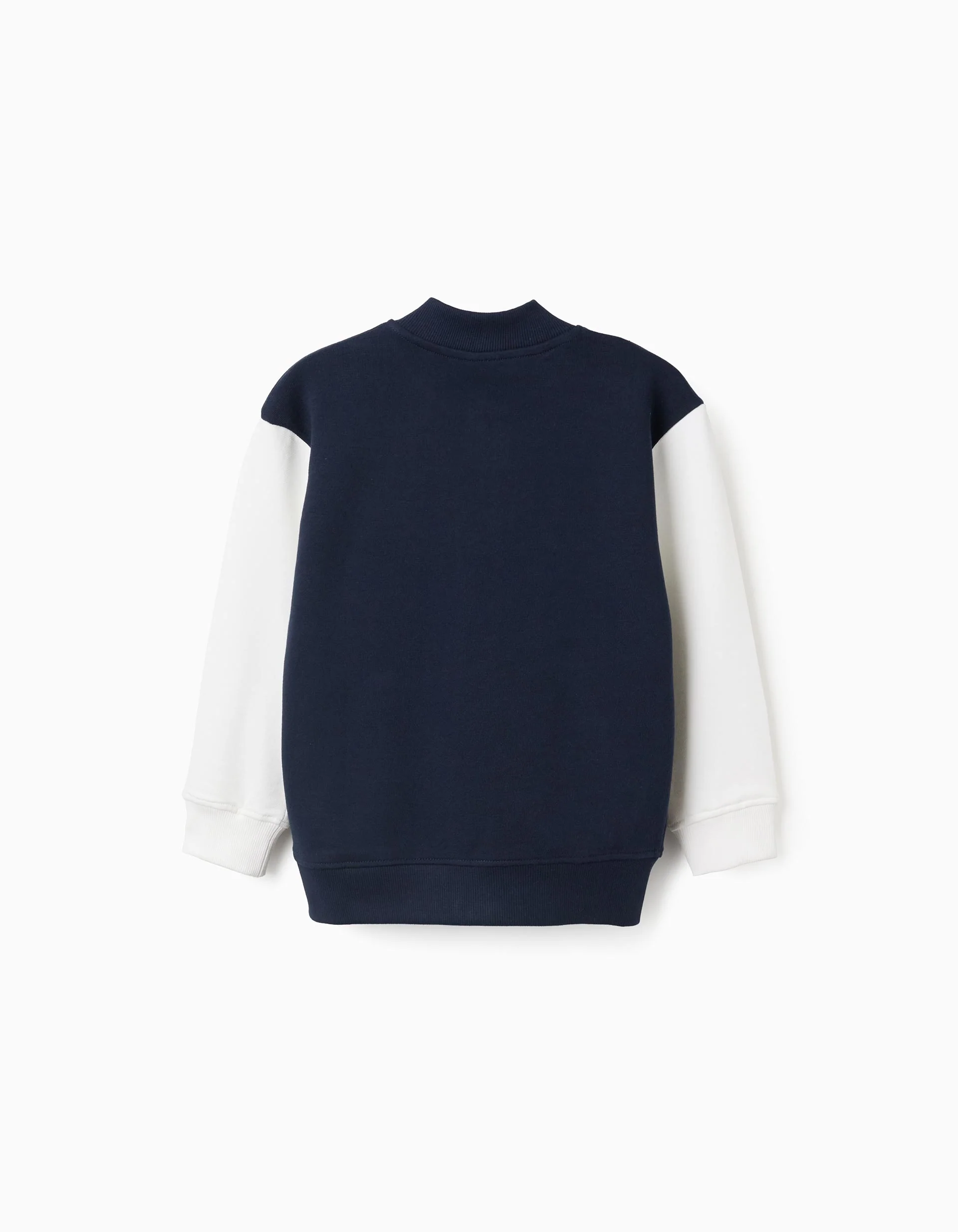 Bomber jacket with chest print for boys, dark blue/white - Image 2