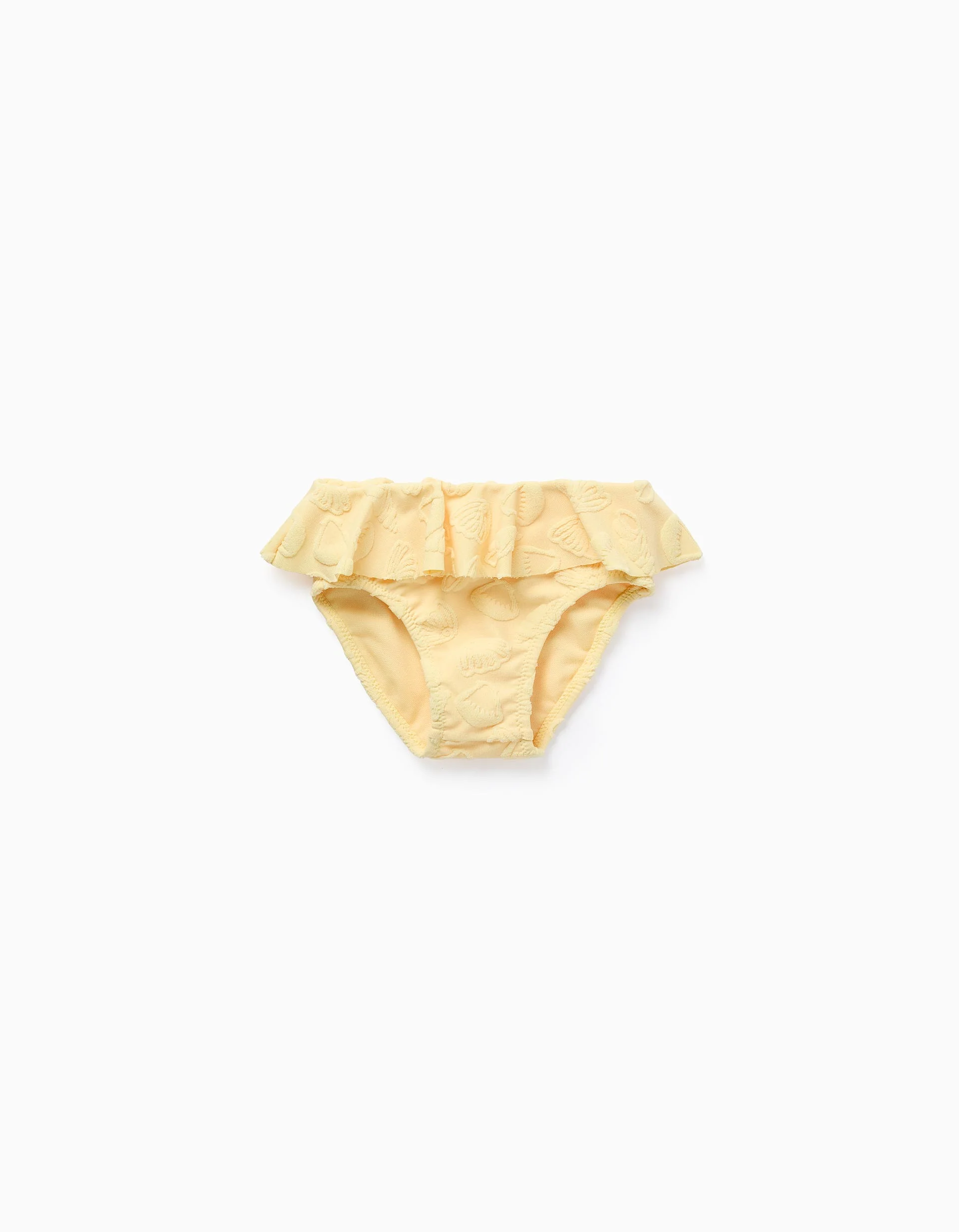 Briefs with Relief Pattern and Ruffles for Baby Girls, Yellow