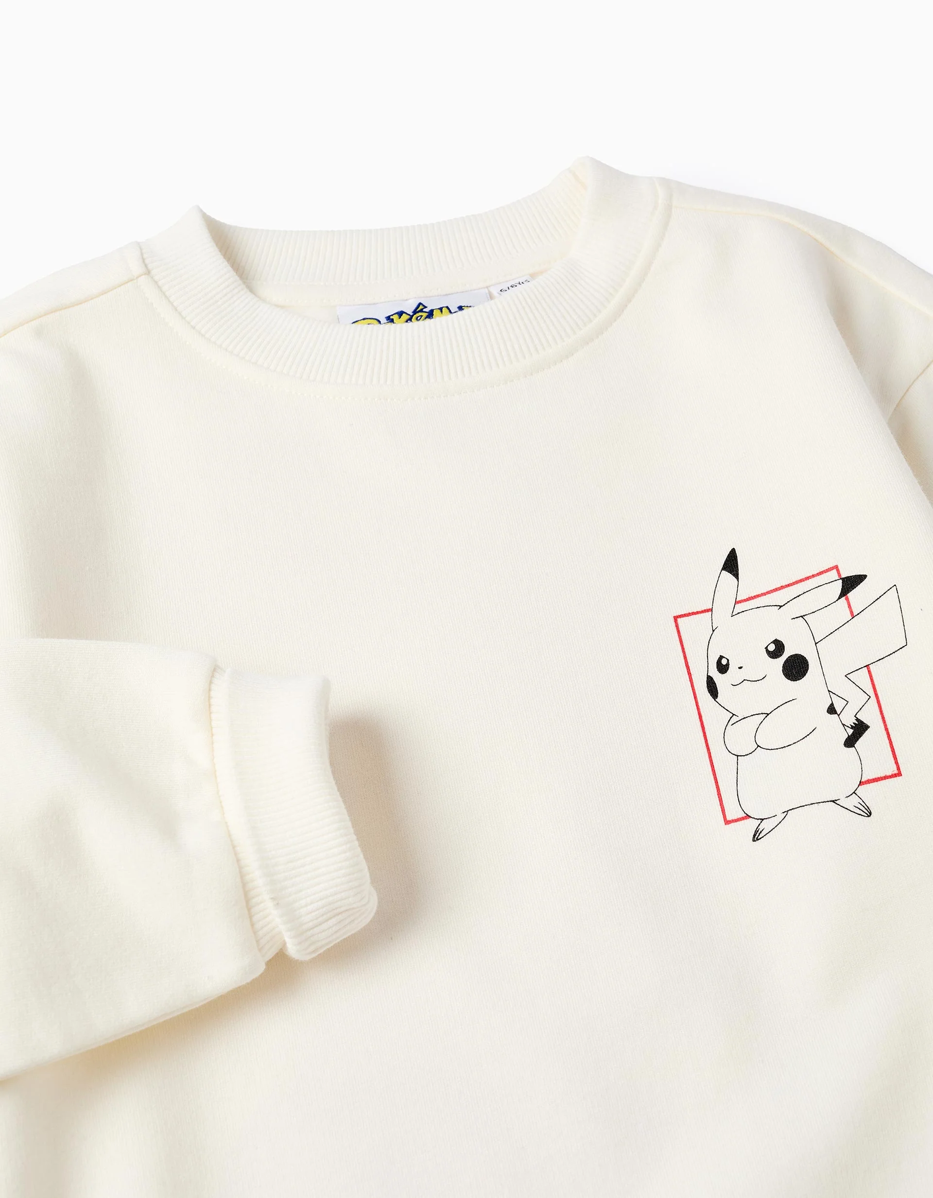Brushed cotton sweatshirt with Pokémon print for boys, white - Image 3