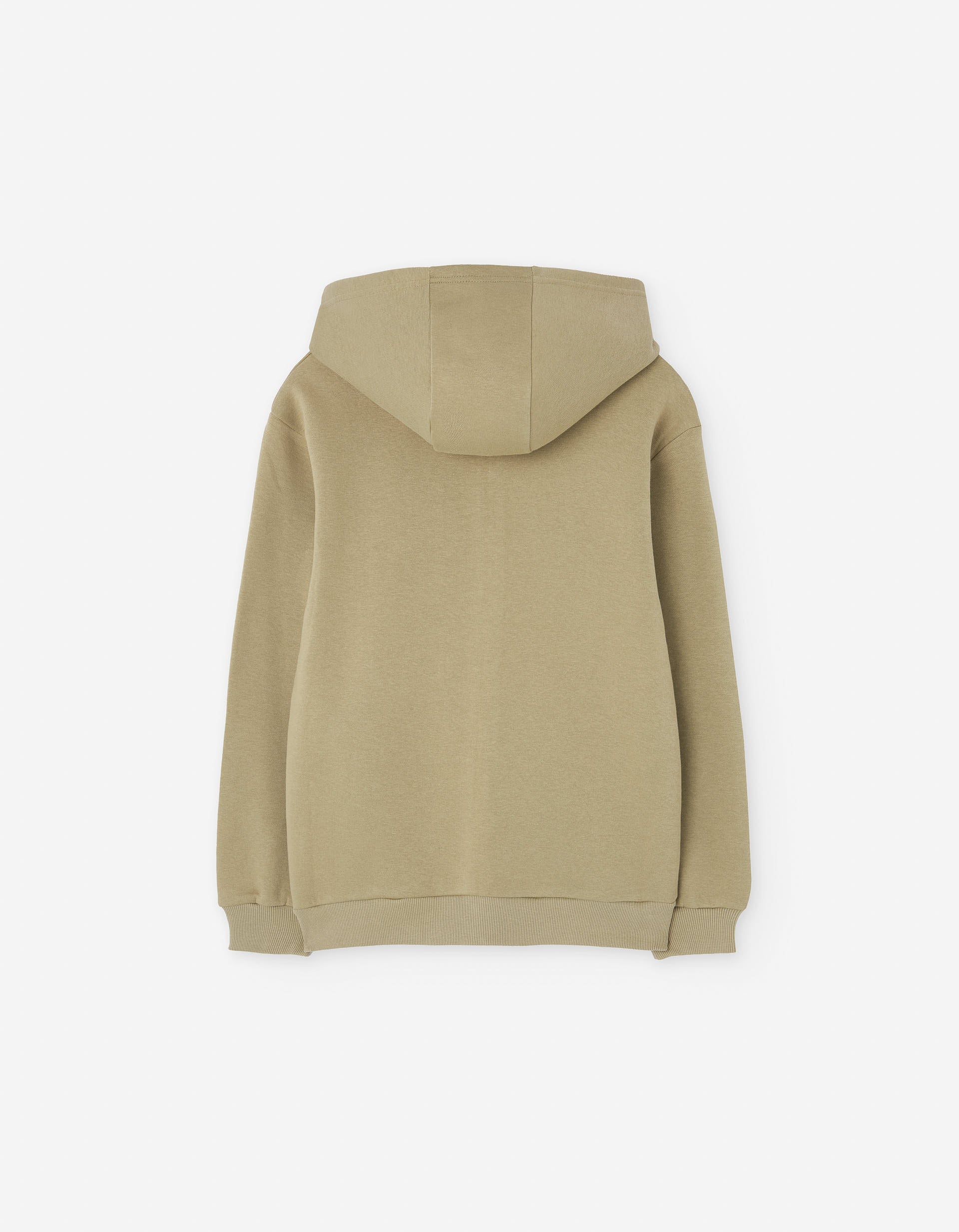 Brushed hooded jacket with New York print for boys, khaki - Image 2