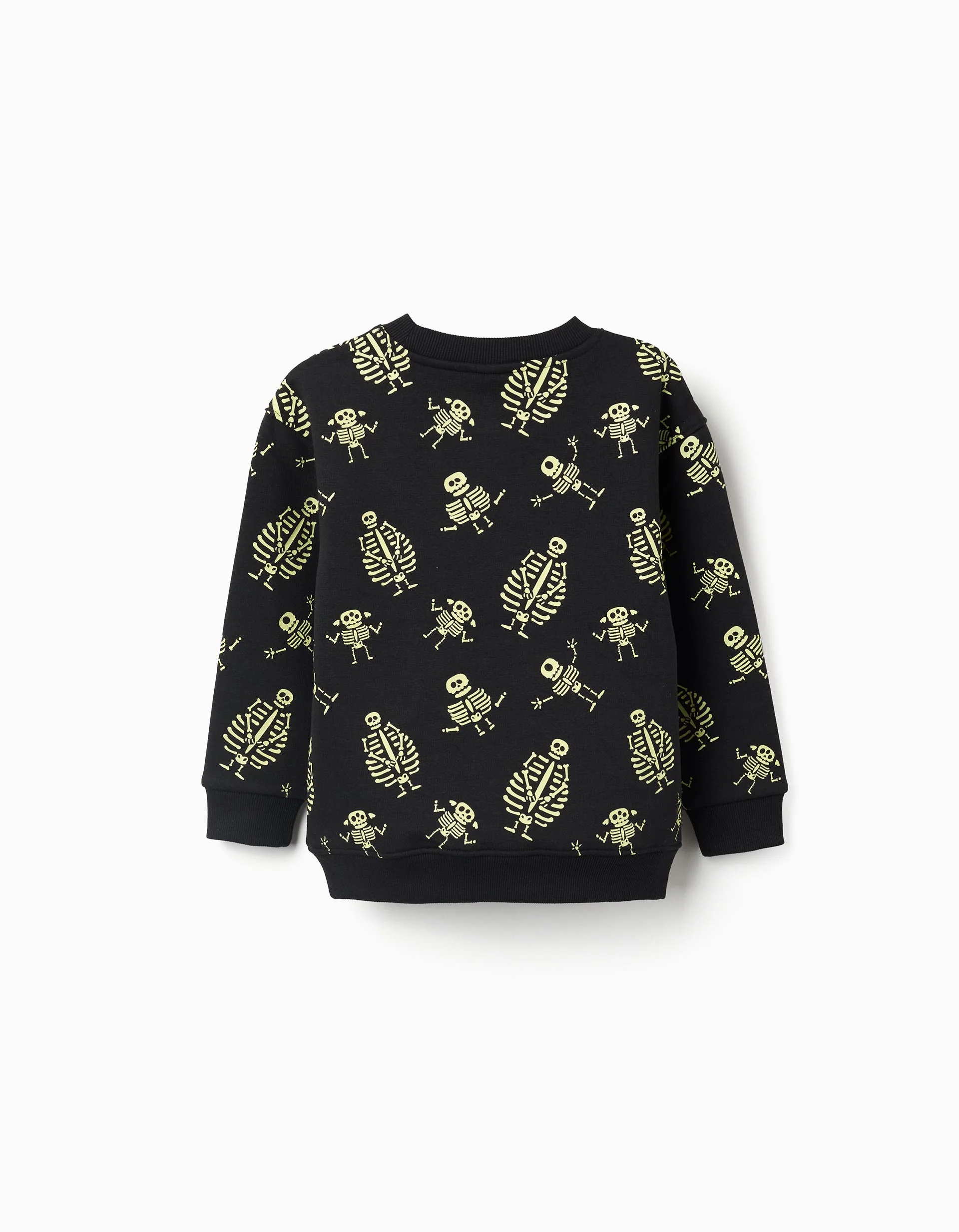 Brushed sweatshirt with glow-in-the-dark motif for boys, black - Image 4