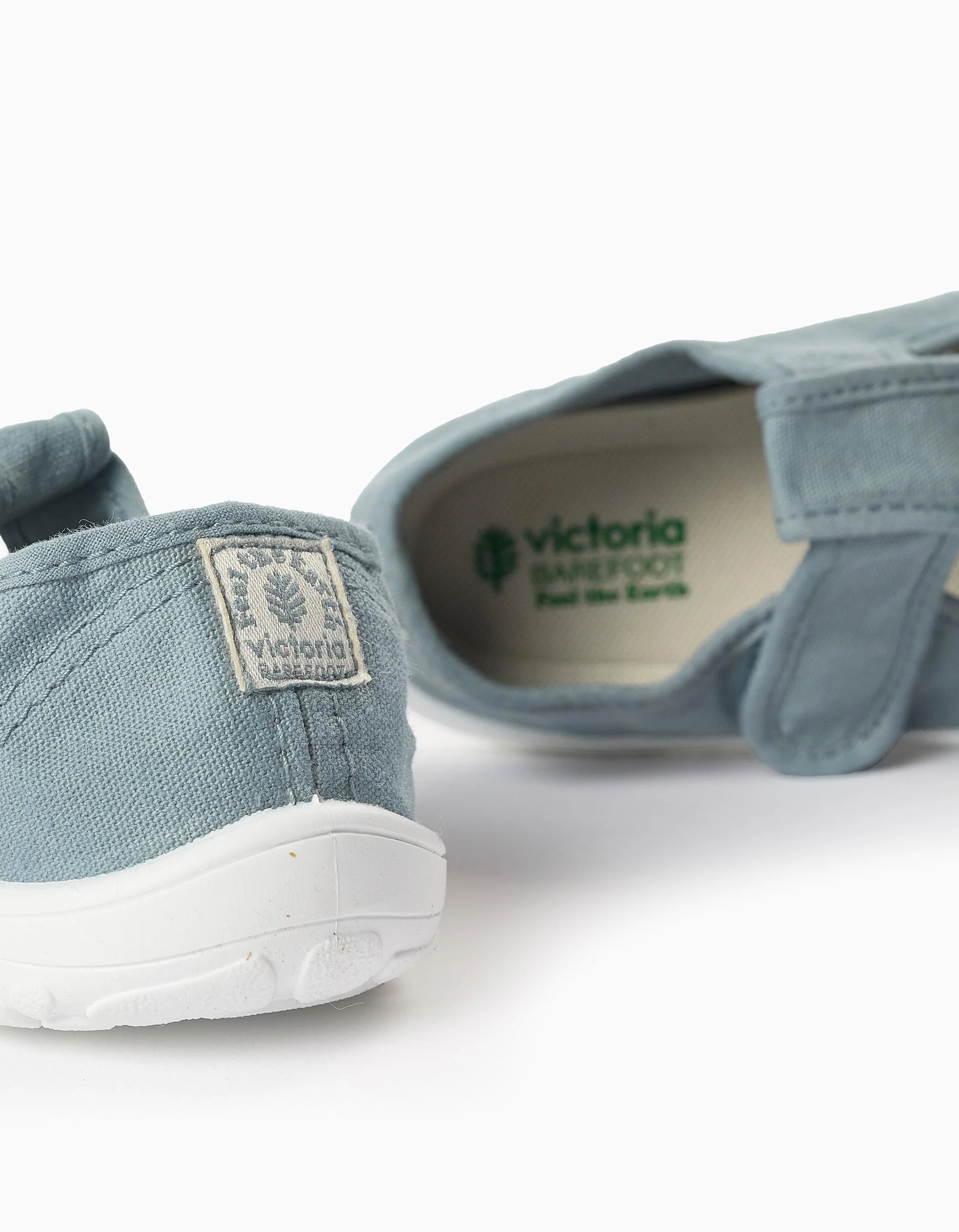 Canvas Trainers for Baby and Child 'Victoria Barefoot', Blue - Image 4