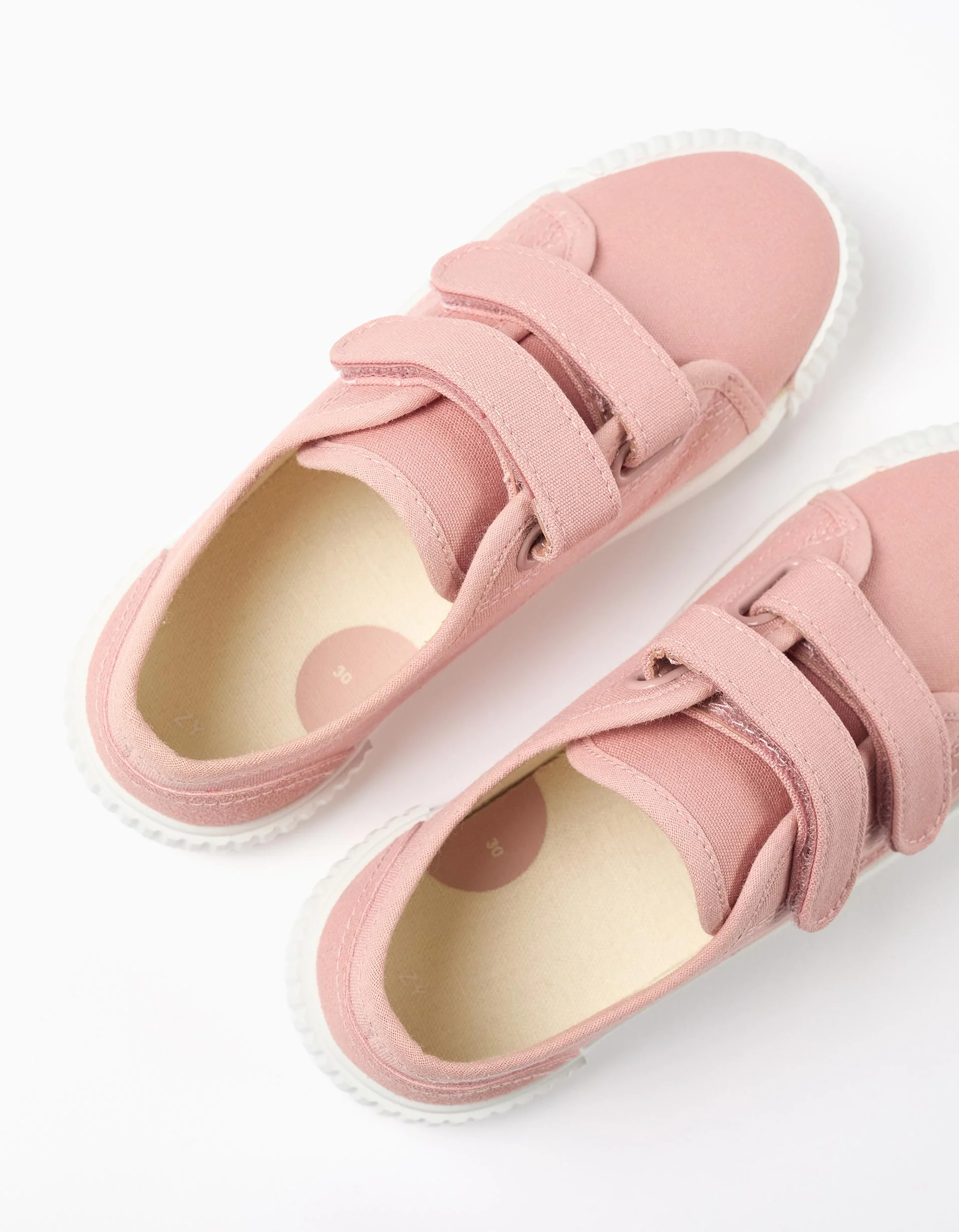 Canvas trainers with non-slip sole for girls, light pink - Image 3