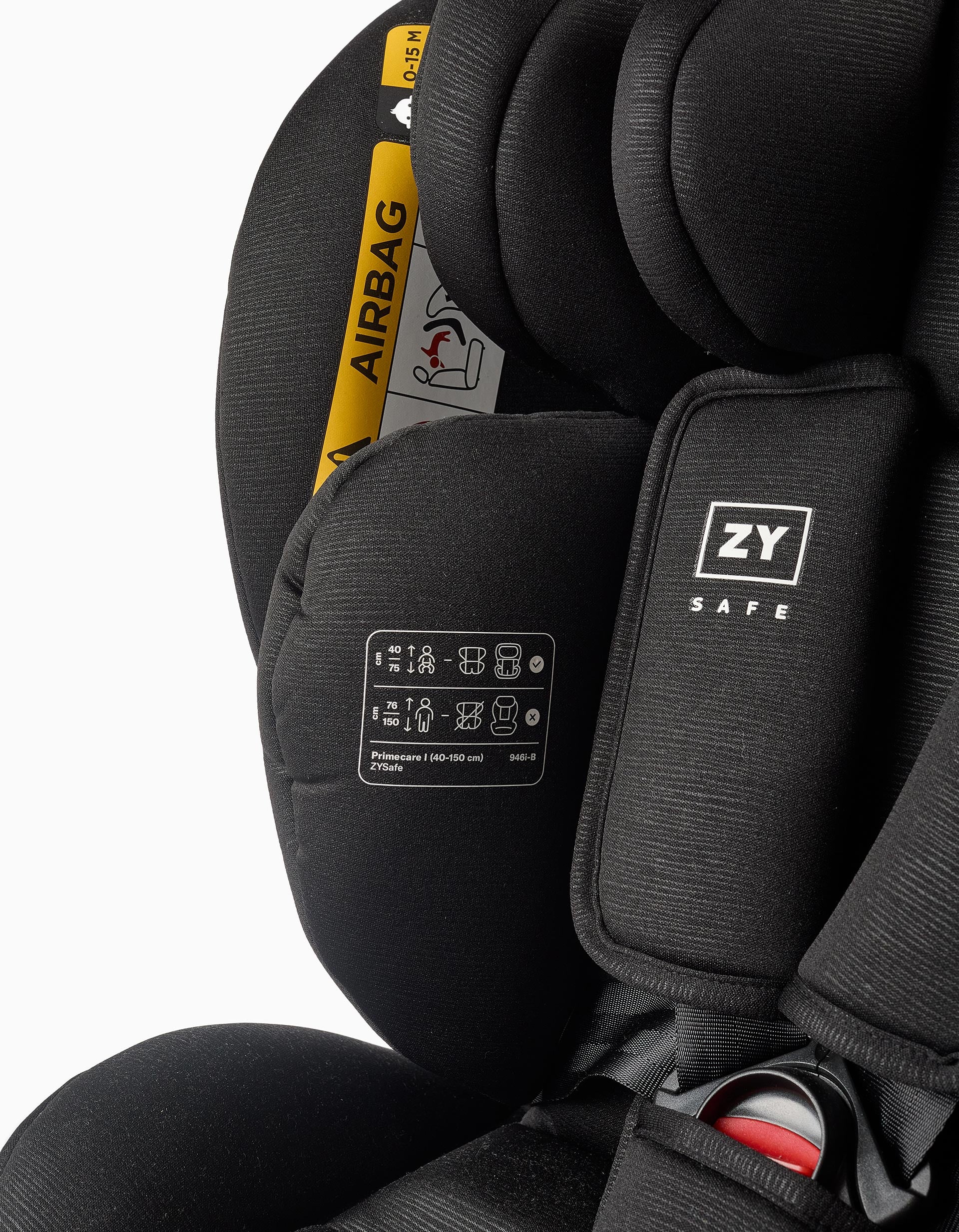 Car Seat I-Size ZY Safe Primecare Belt I (40-150 cm), Black - Image 6