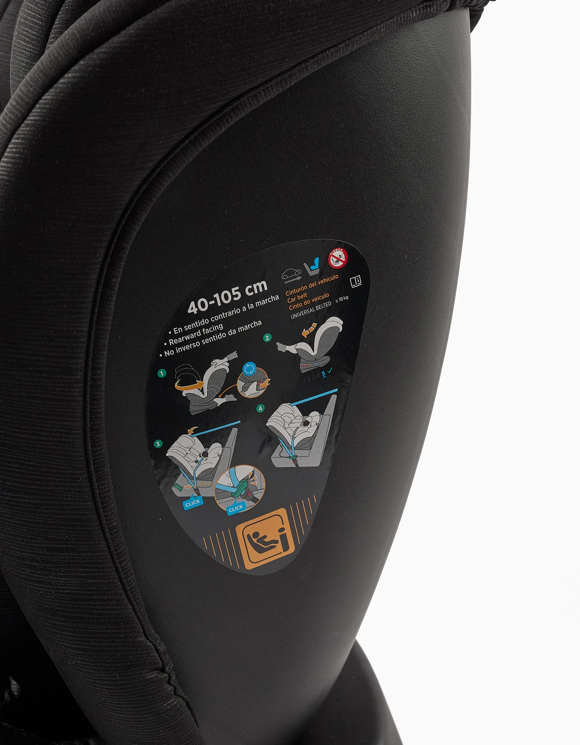 Car Seat I-Size ZY Safe Primecare Belt I (40-150 cm), Black - Image 9