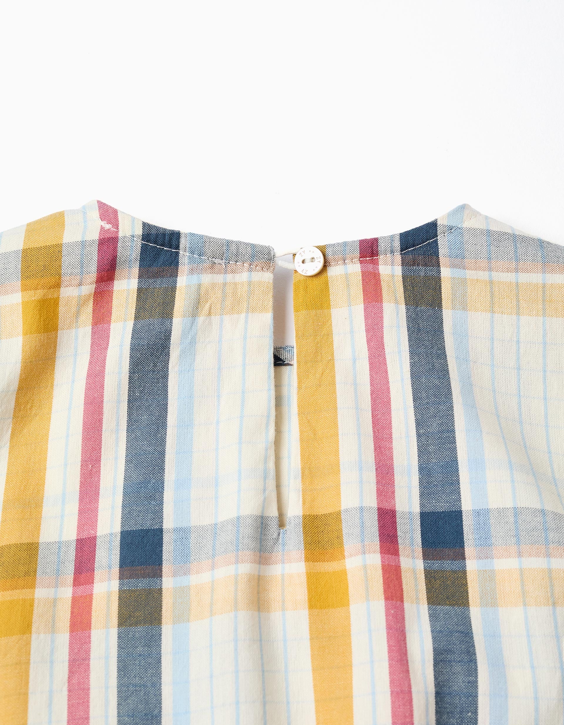 Checkered Cotton Blouse 'B&S' for Girls, Multicolour - Image 4