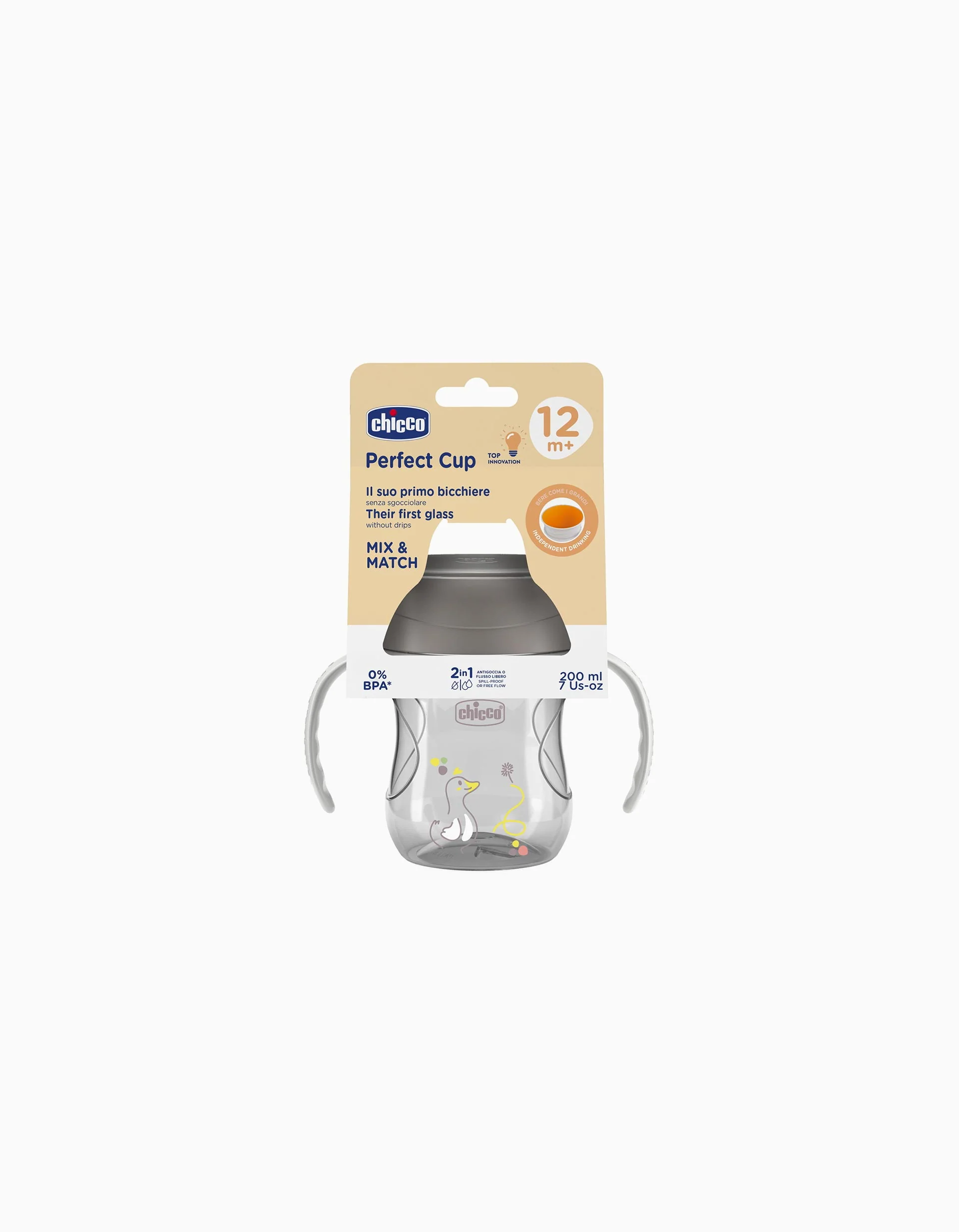 Chicco 360° Learning Cup 12M+, Grey - Image 2
