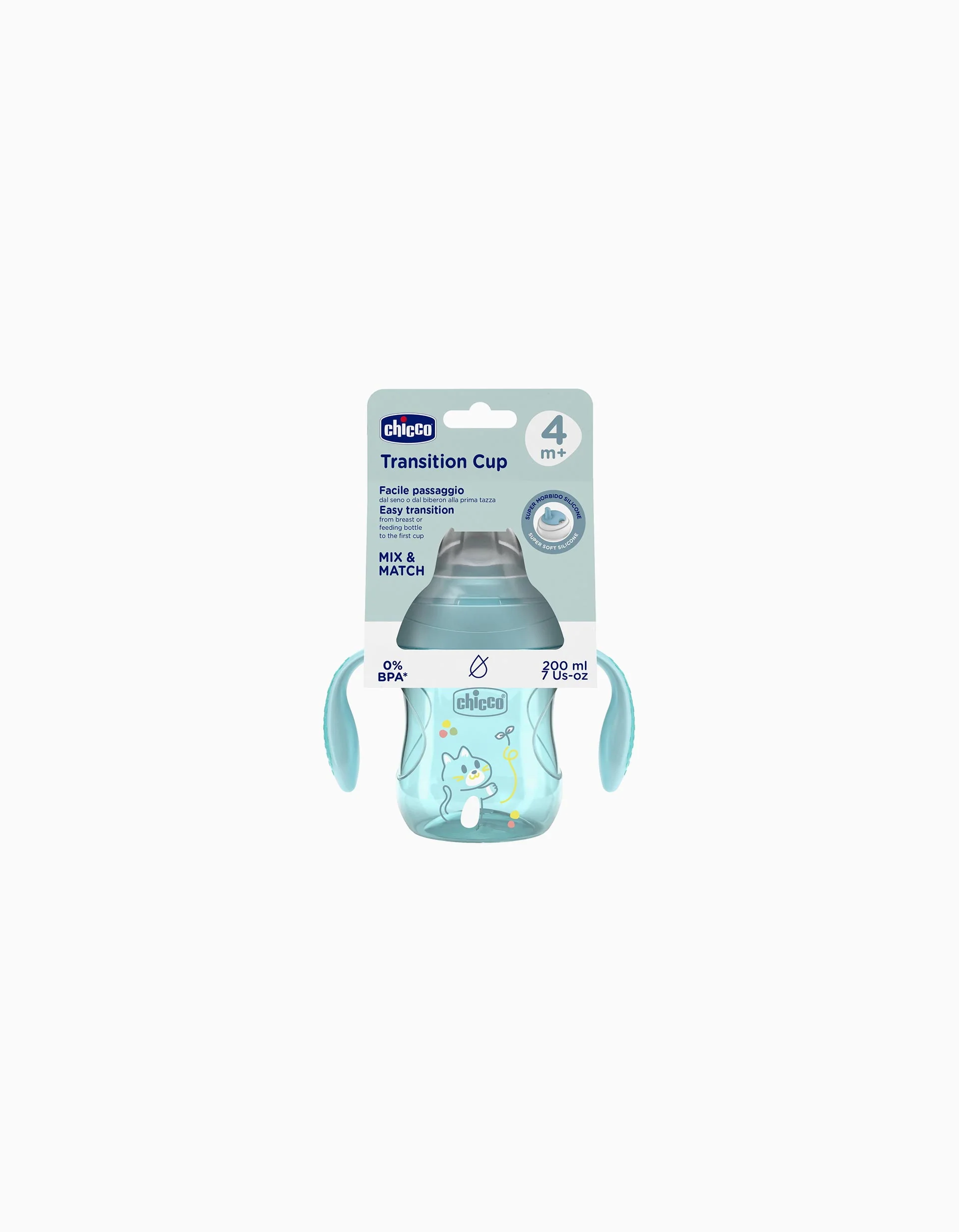 Chicco Learning Cup with Handles 4M+, Blue - Image 2