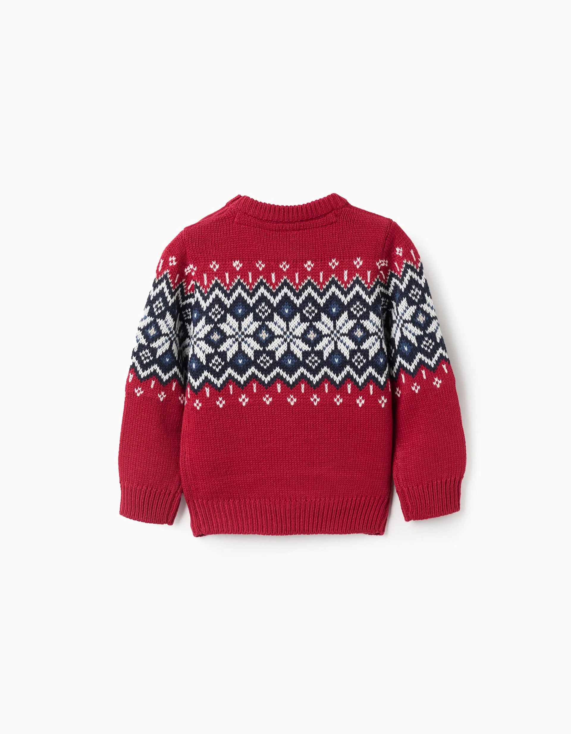 Christmas Jacquard Knitted Jumper for Baby Boys, Red - Image 2