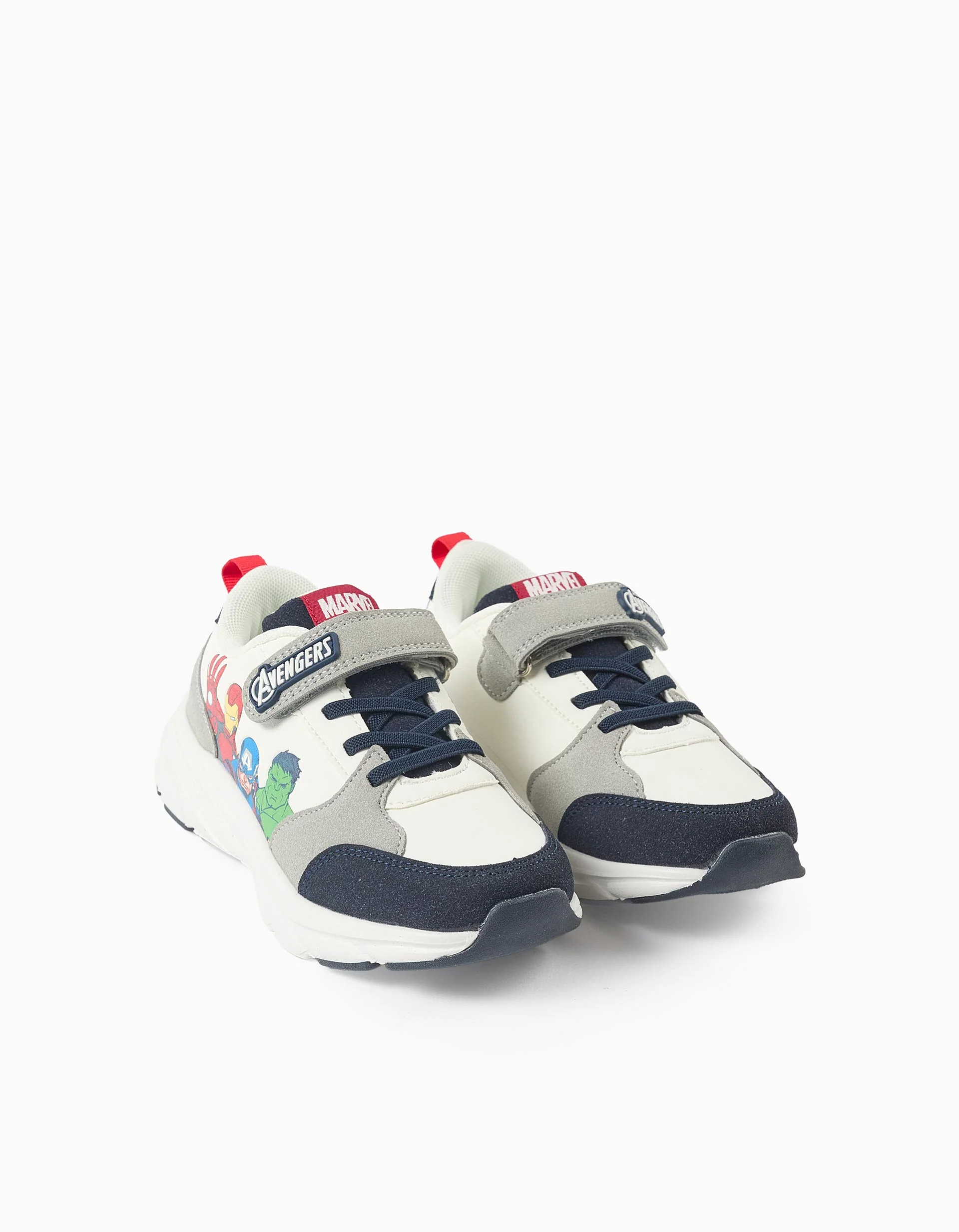Combined trainers with the Avengers for boys, white/grey/blue - Image 2