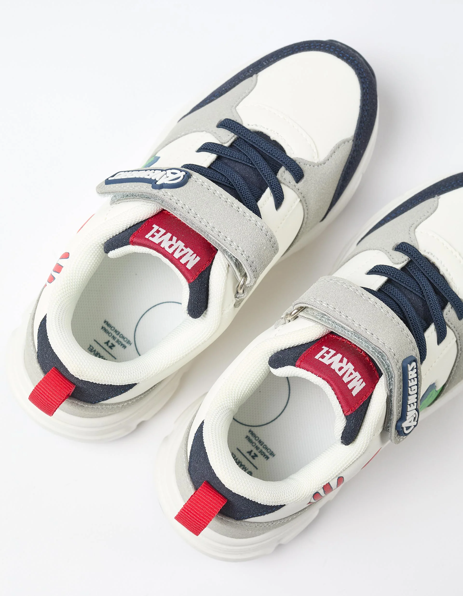 Combined trainers with the Avengers for boys, white/grey/blue - Image 3