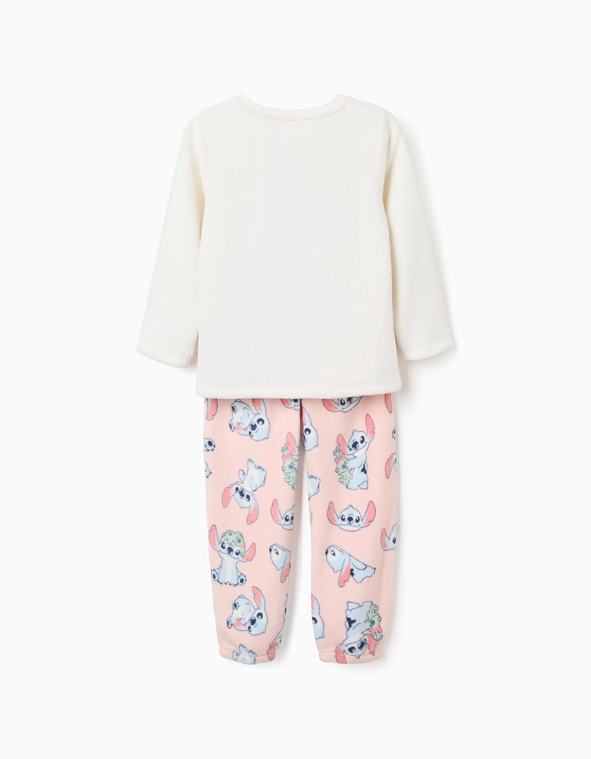 Coral fleece pyjamas with Stitch print for girls, white/pink - Image 2