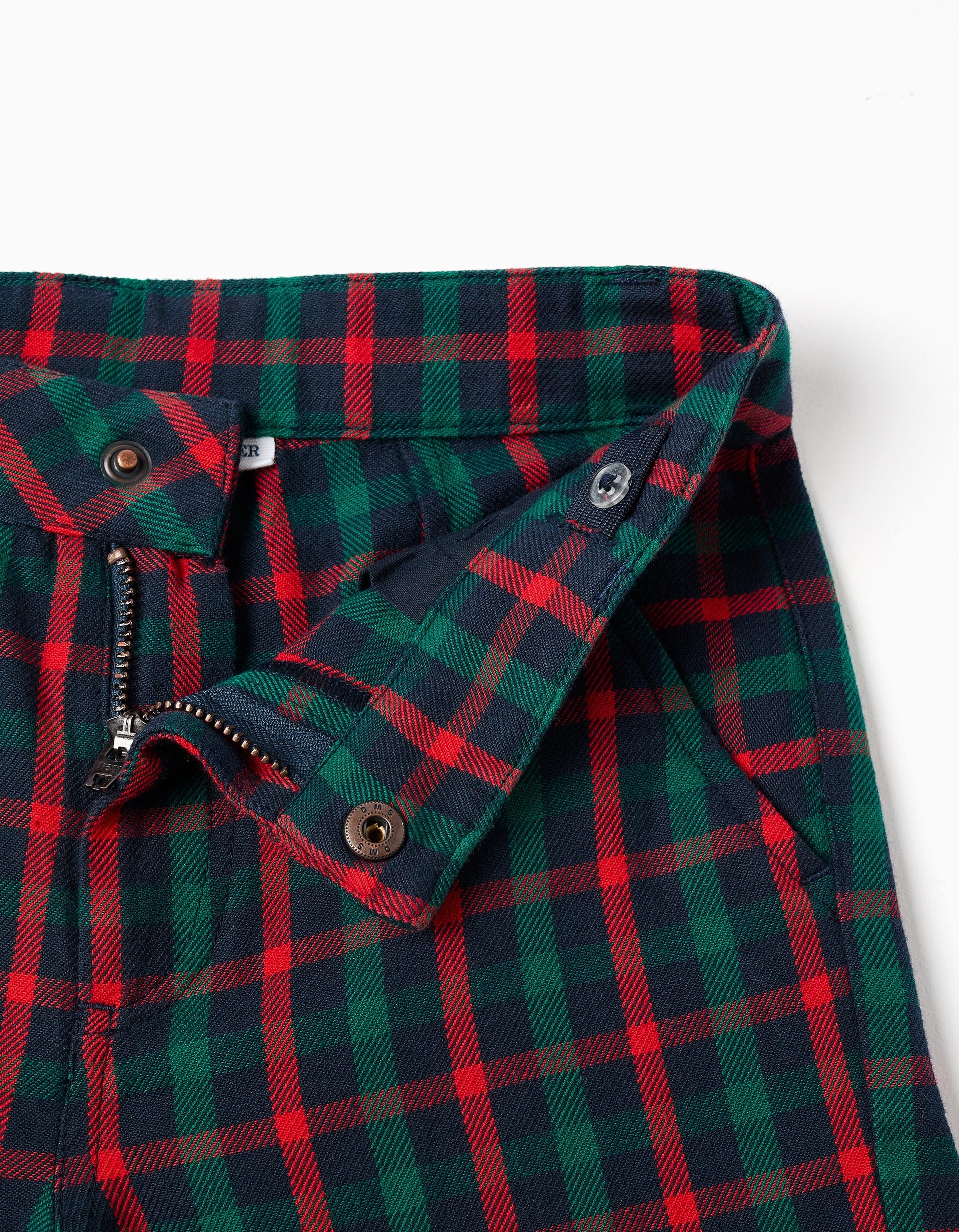 Cotton checked chino shorts You&Me for boys, green/blue/red - Image 5