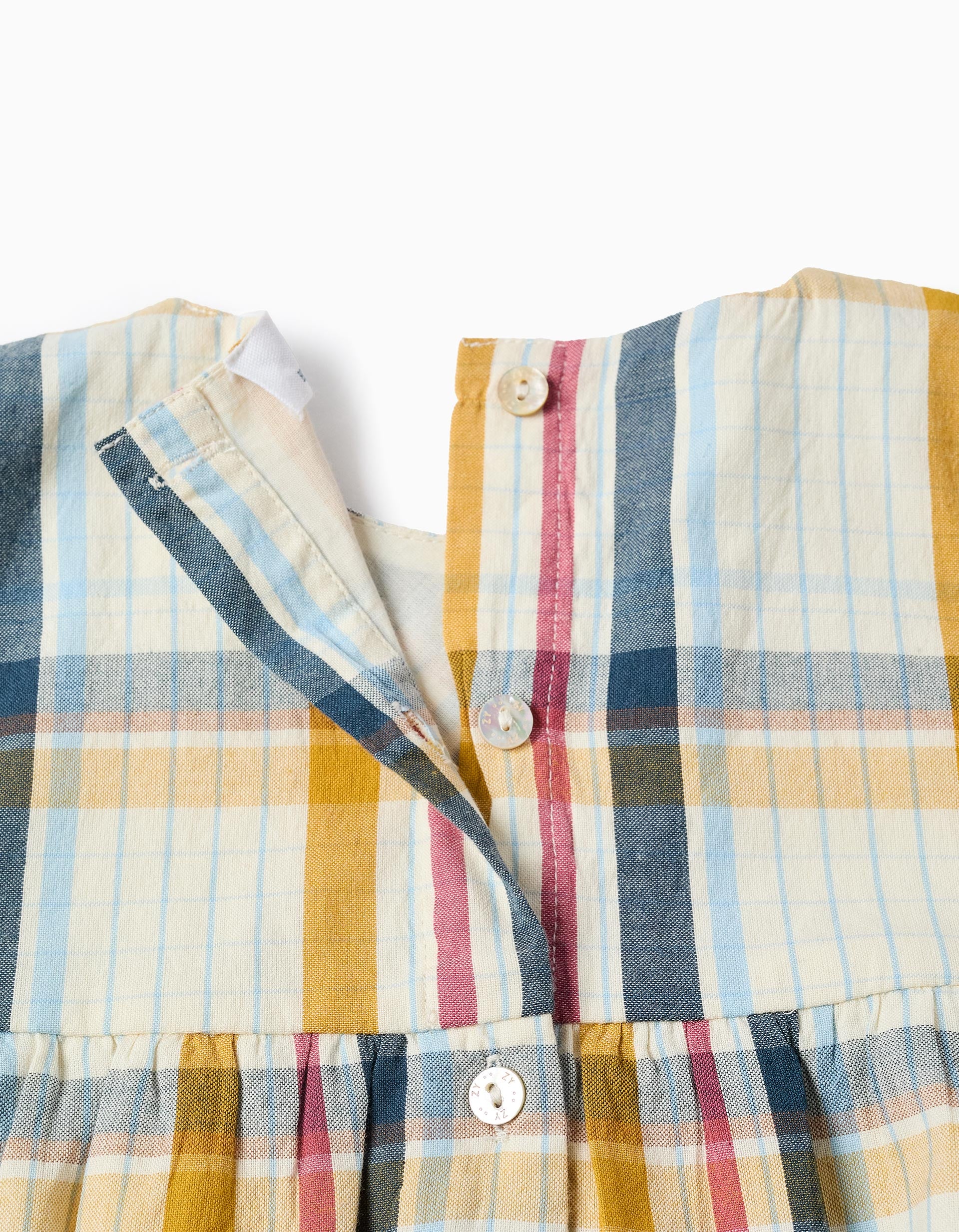 Cotton Checked Dress for Girls 'B&S', Multicolour - Image 3