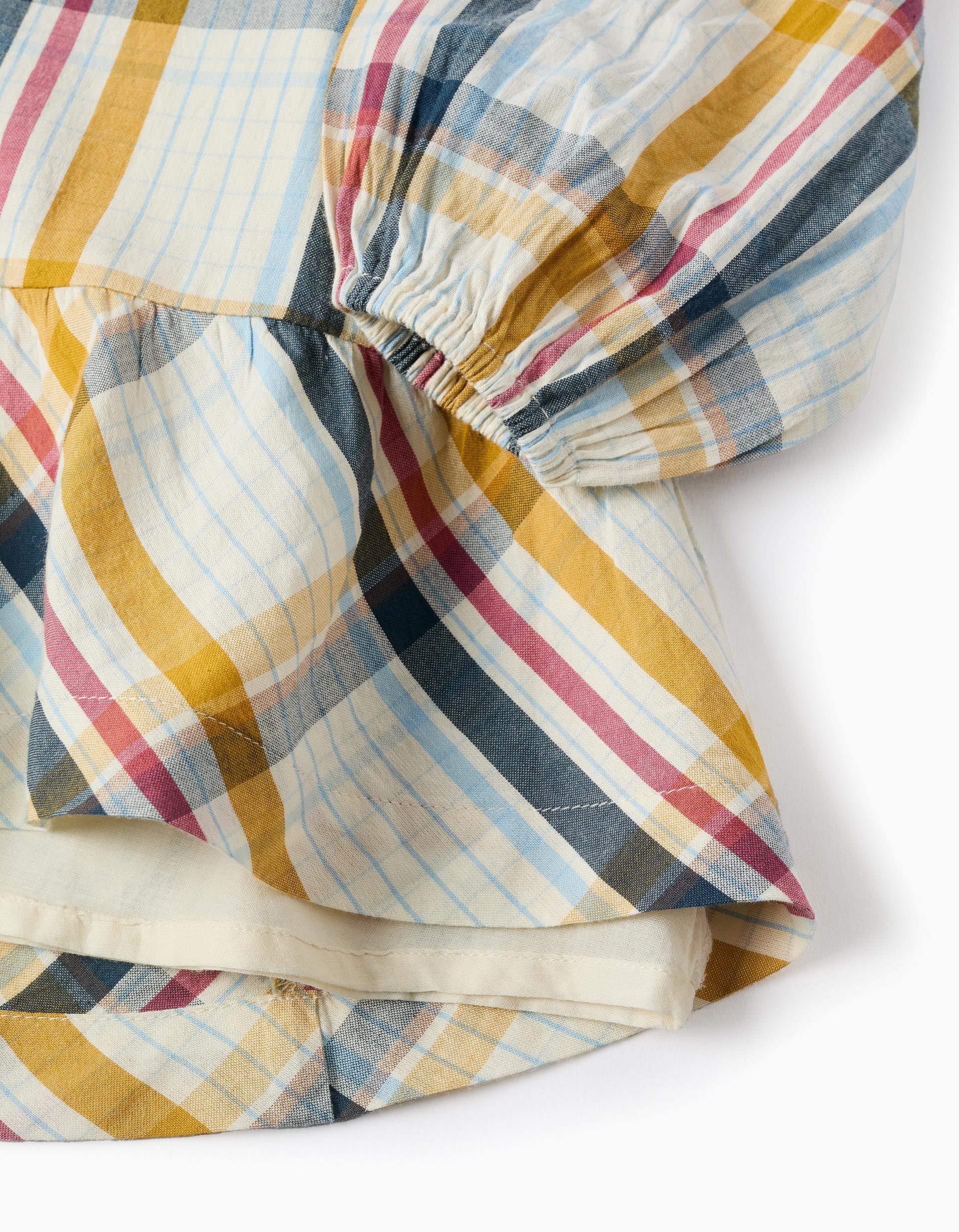 Cotton Checked Dress for Girls 'B&S', Multicolour - Image 4
