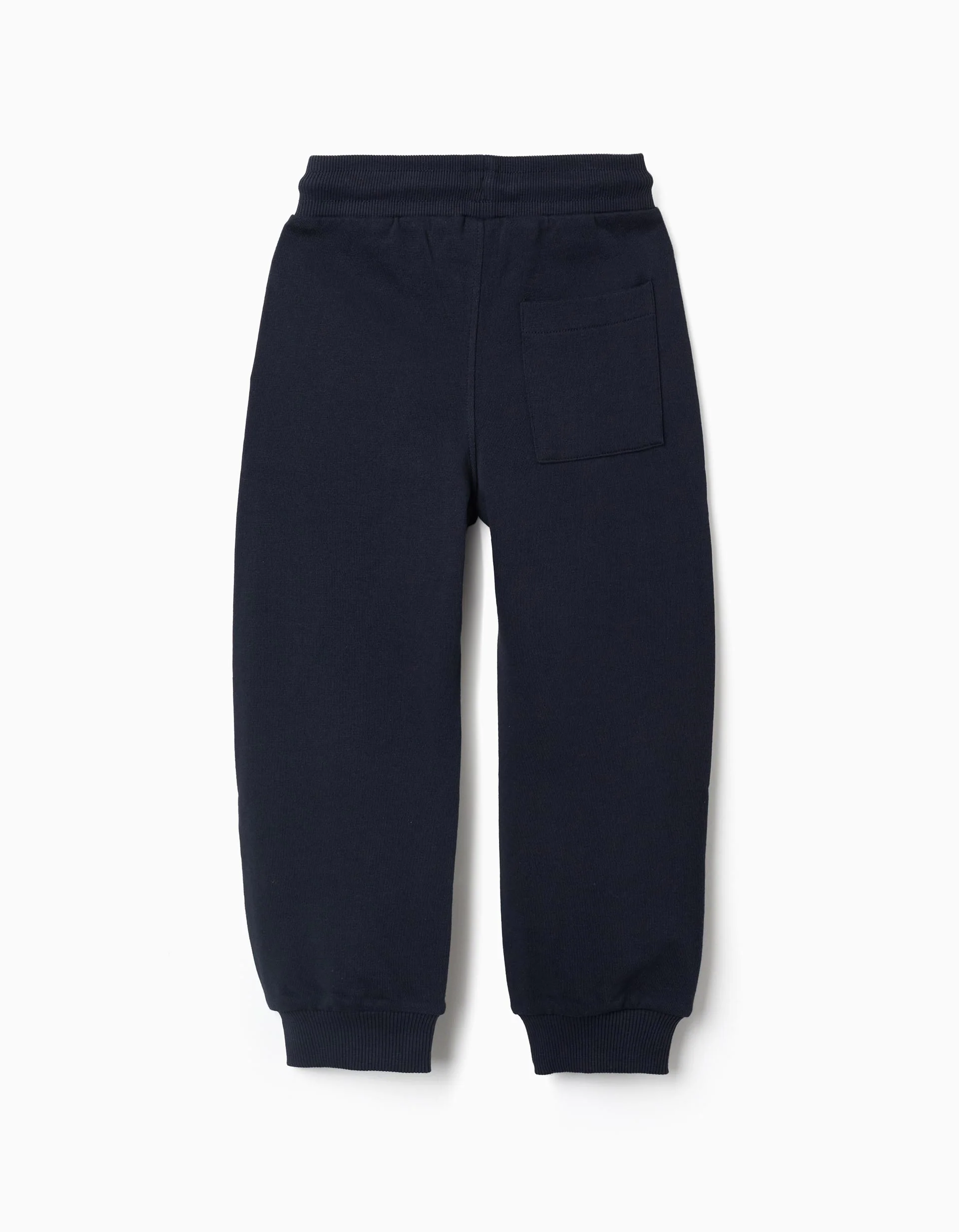 Cotton joggers with drawstring and pockets for boys, dark blue - Image 2