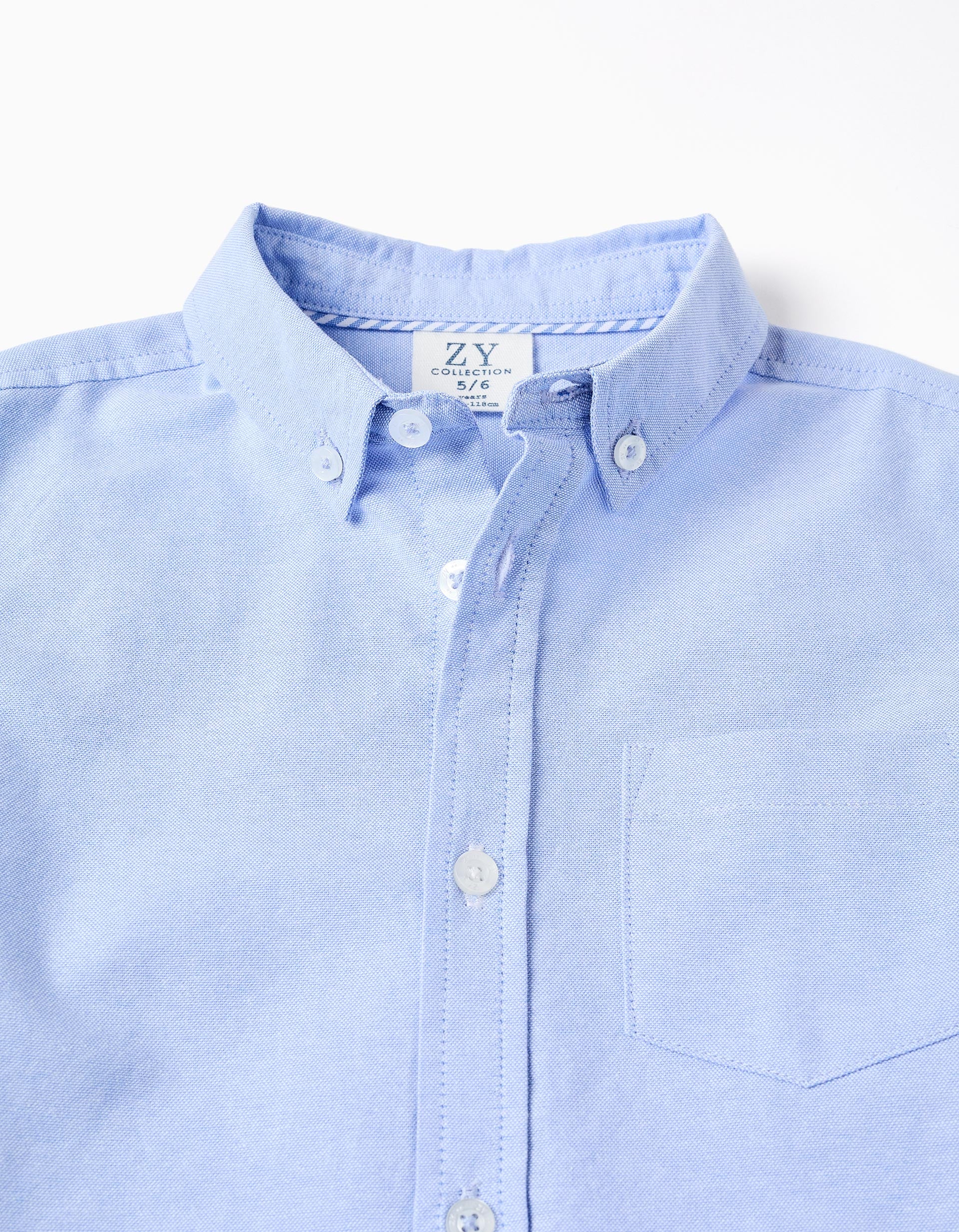 Cotton Shirt for Boys, Blue - Image 3