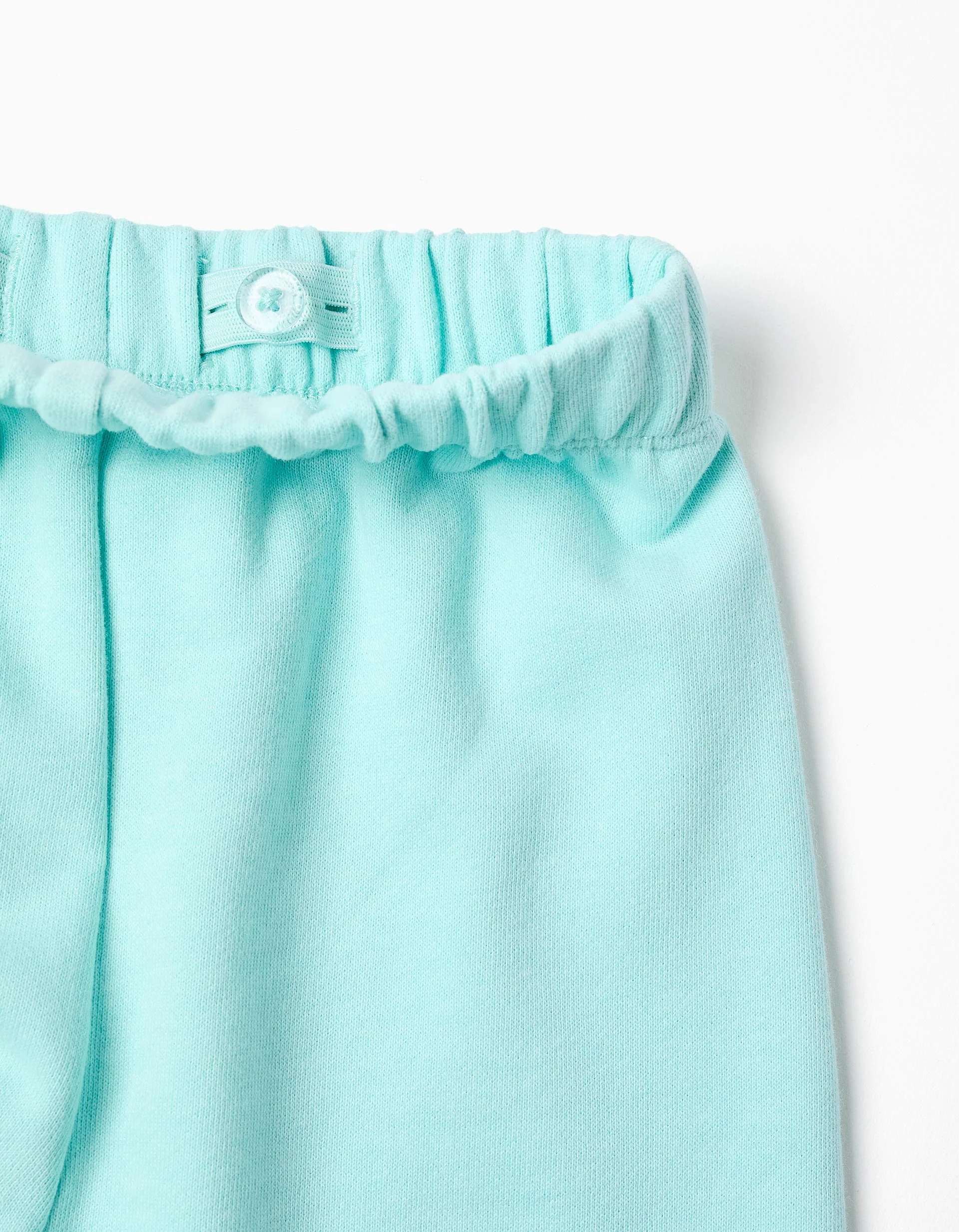 Cotton sweatshirt and trousers set for baby girls, white/light blue - Image 4
