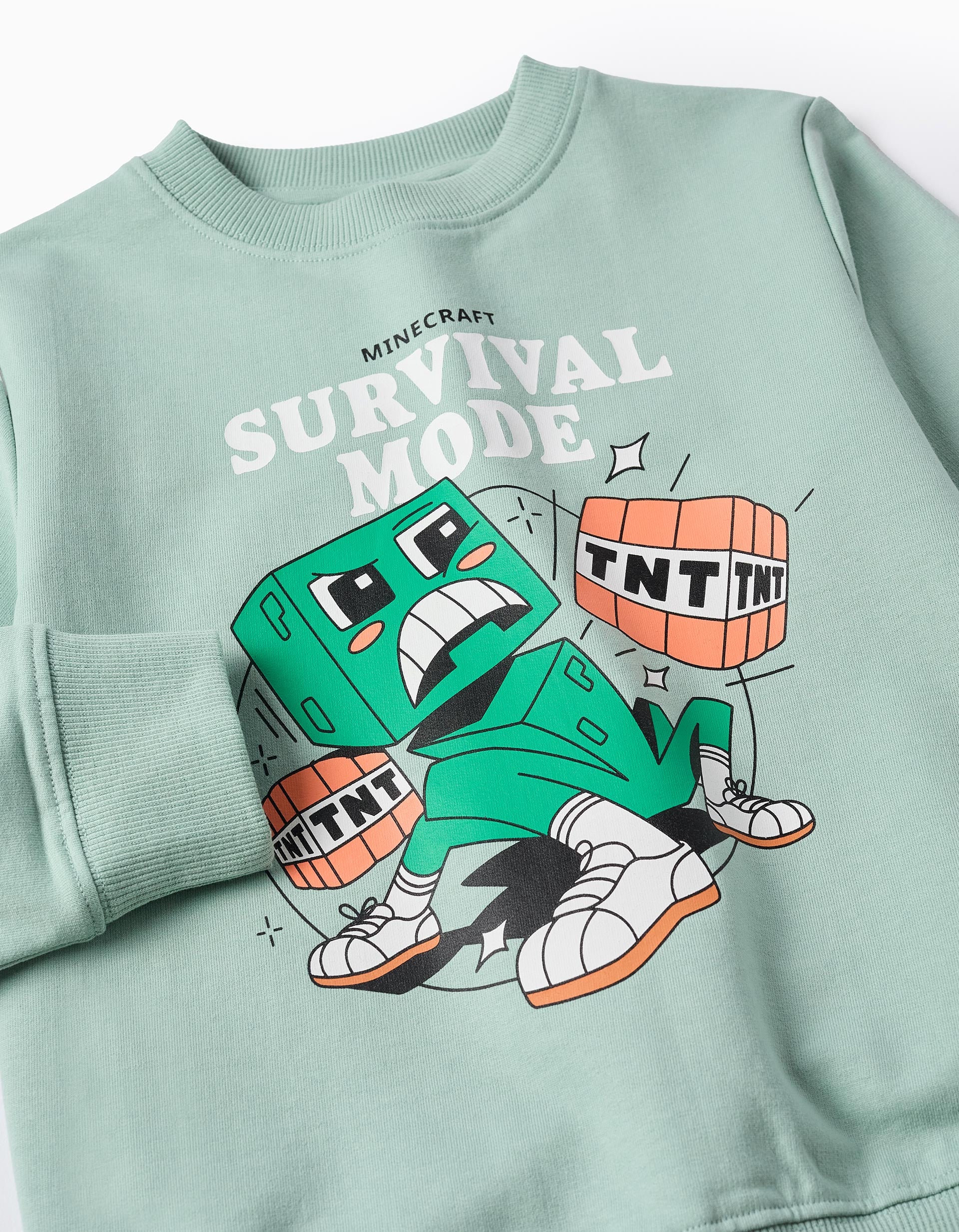 Cotton Sweatshirt for Boys 'Minecraft', Light Green - Image 3