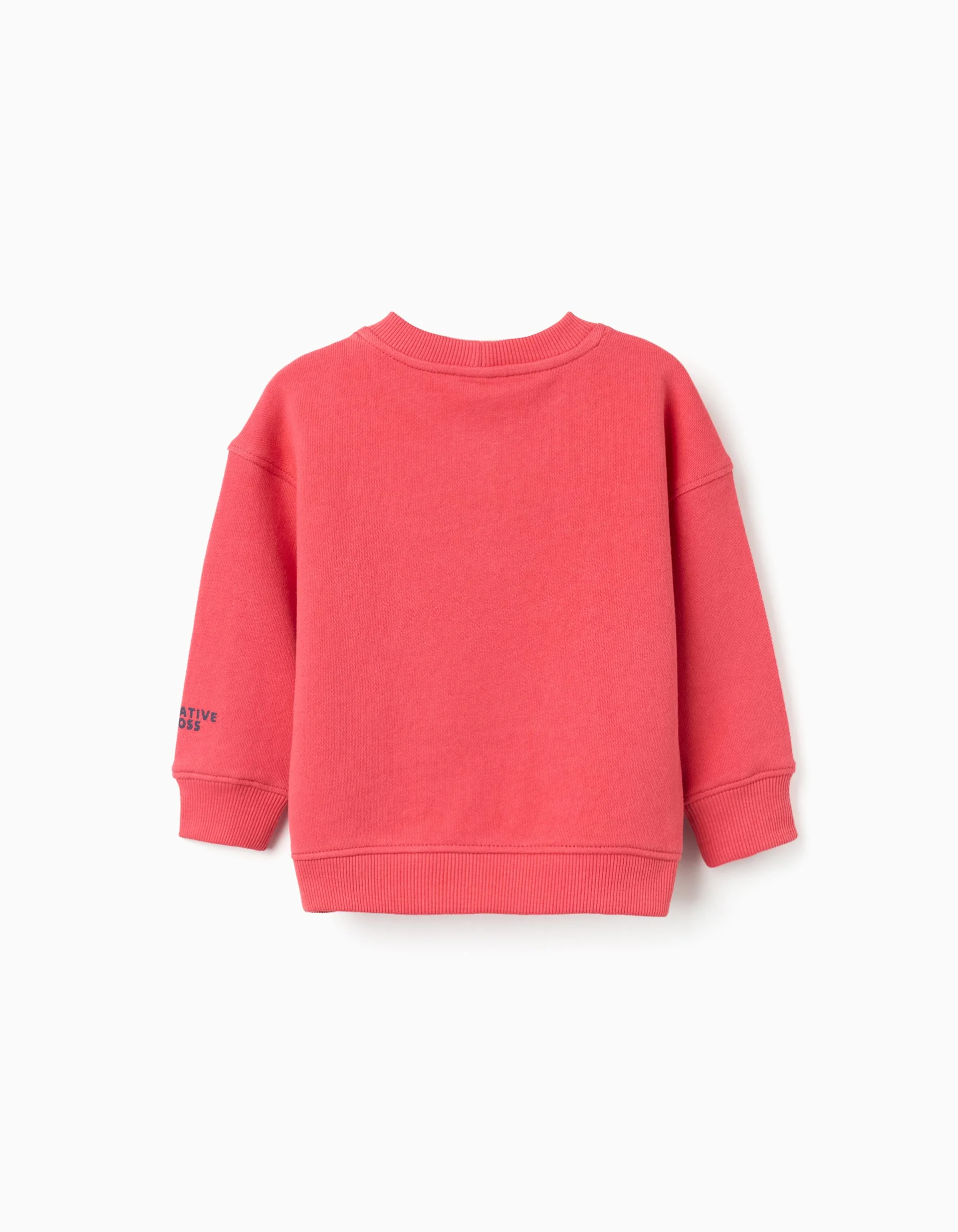 Cotton sweatshirt with Creative Boss print for baby boys, red - Image 2