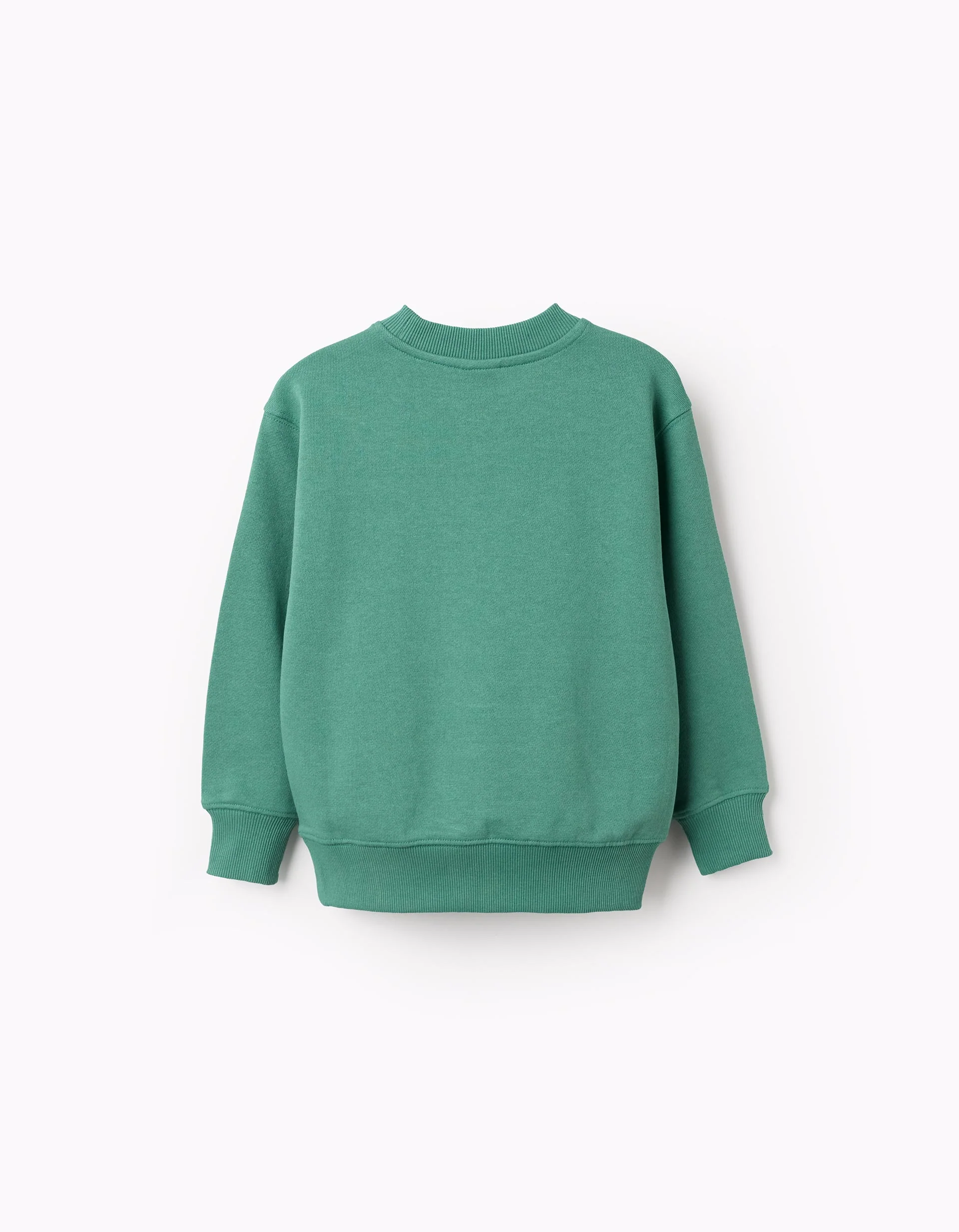 Cotton sweatshirt with Unlock Your Creativity print for boys, green - Image 2