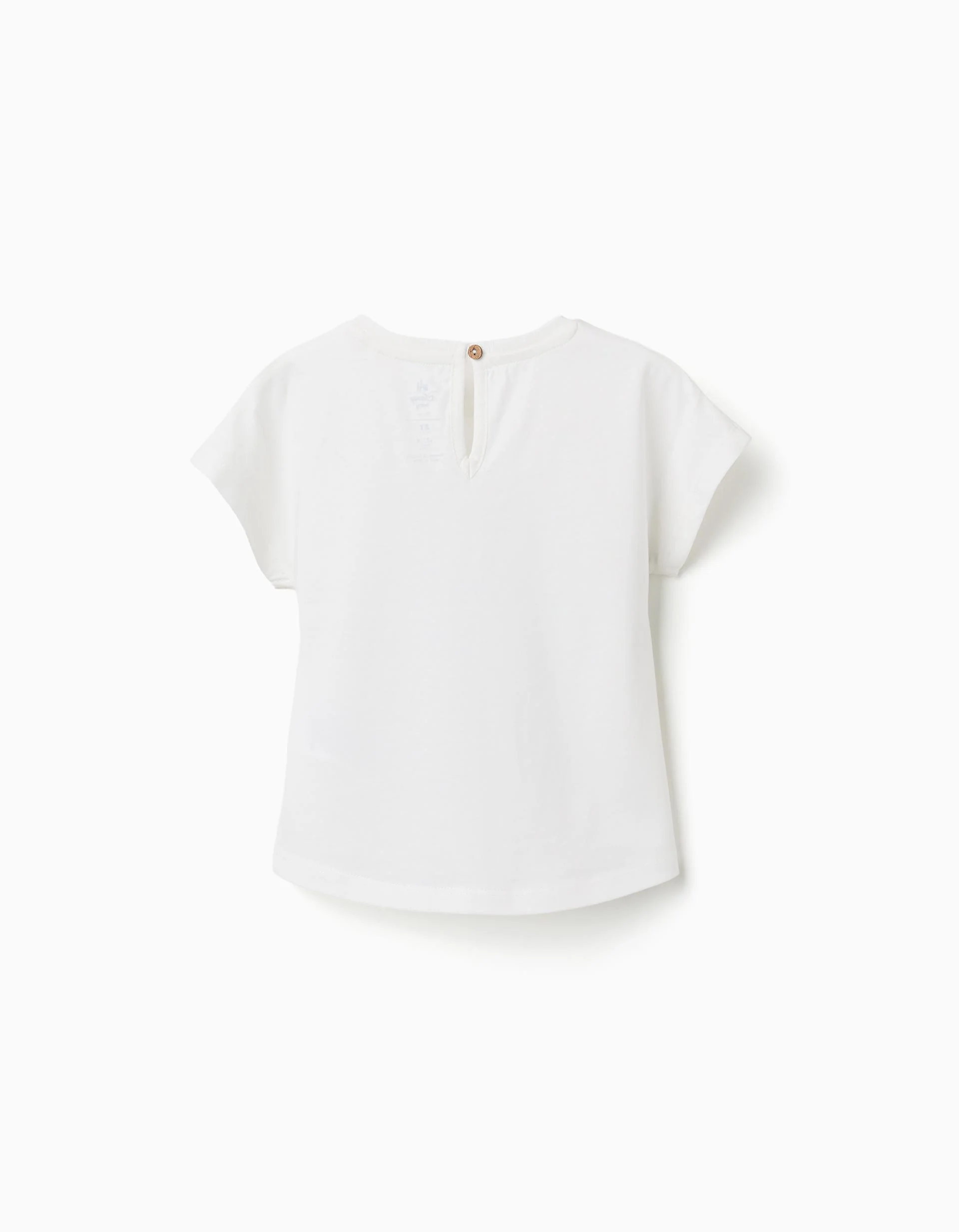 Cotton T-shirt with Stitch and Scrump print for baby girls, white - Image 2