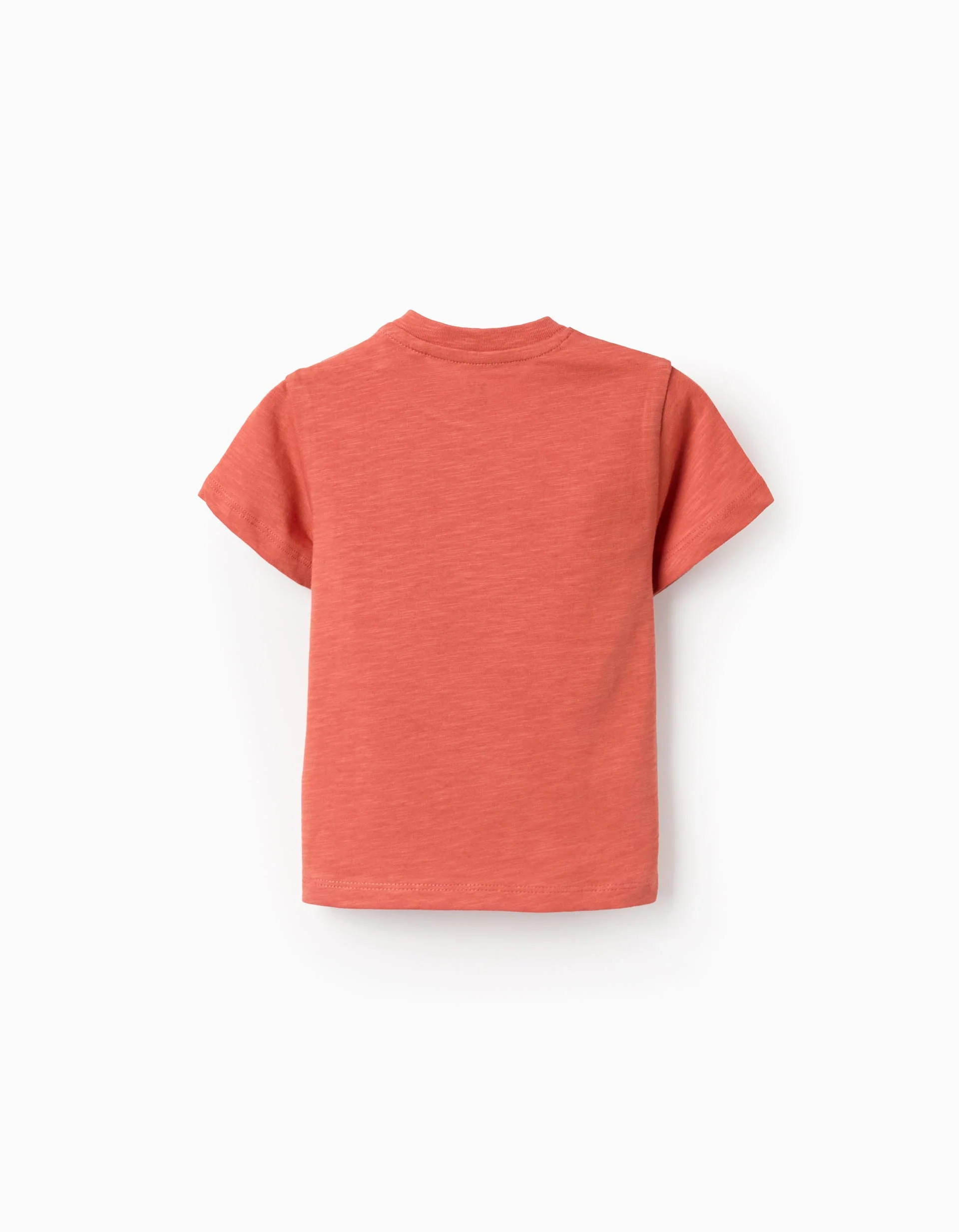 Cotton T-shirt with Work of Art print for baby boys, orange - Image 2