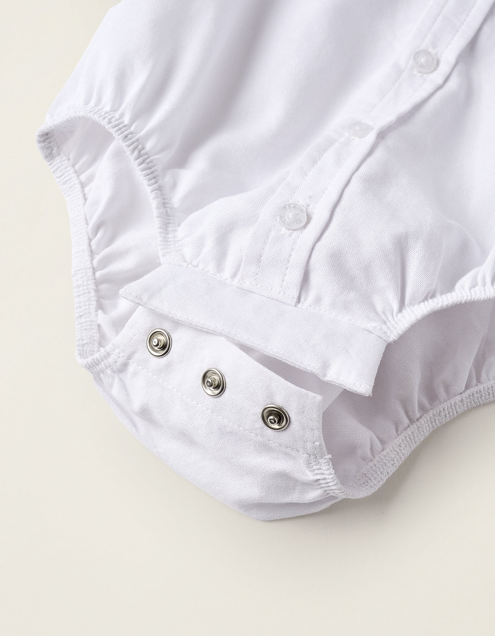 Cotton Wrapover Bodysuit for Newborn Girls, White - Image 4
