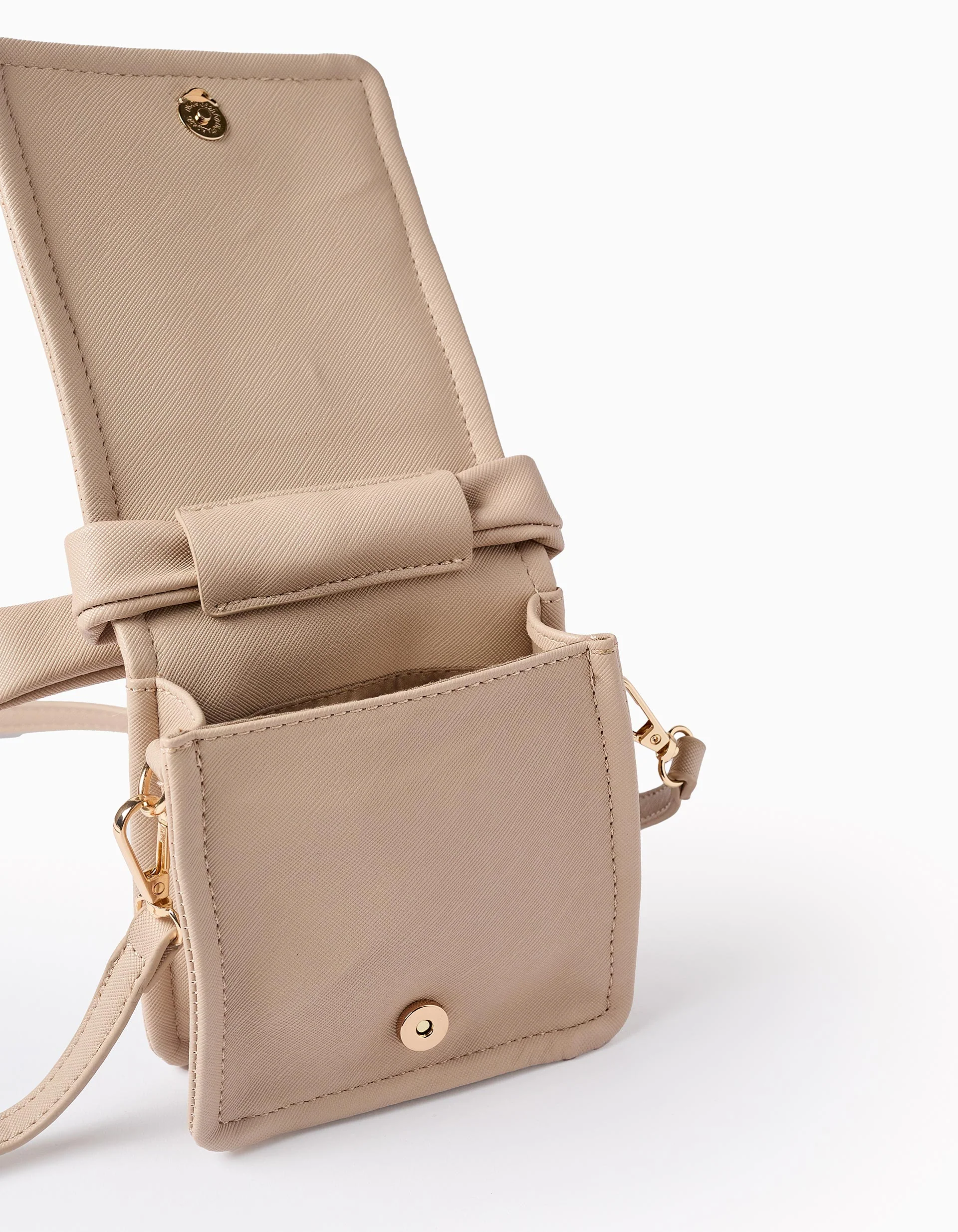 Crossbody Bag with Bow for Girls, Beige - Image 3
