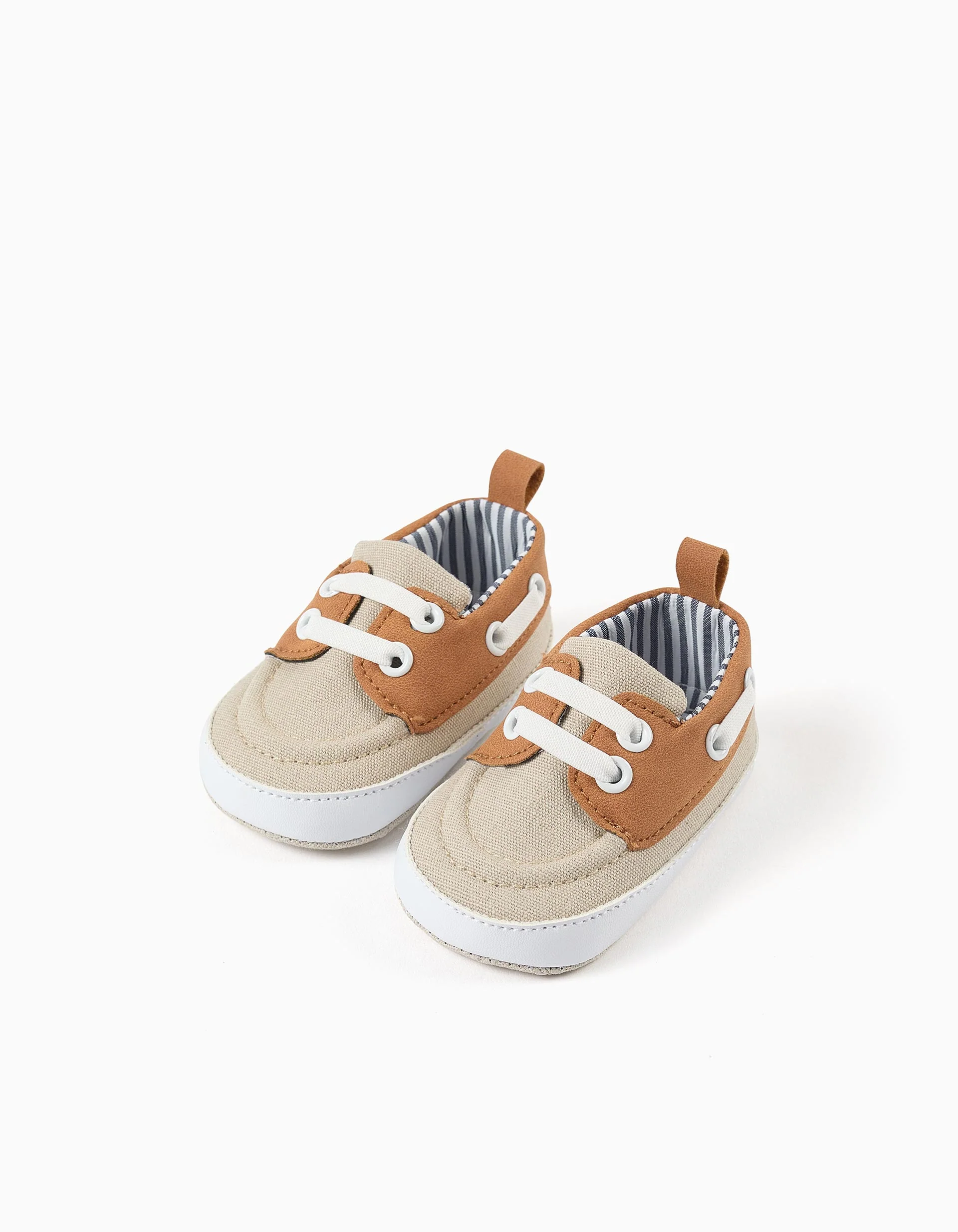 Deck Shoes for Newborns, Beige/Camel
