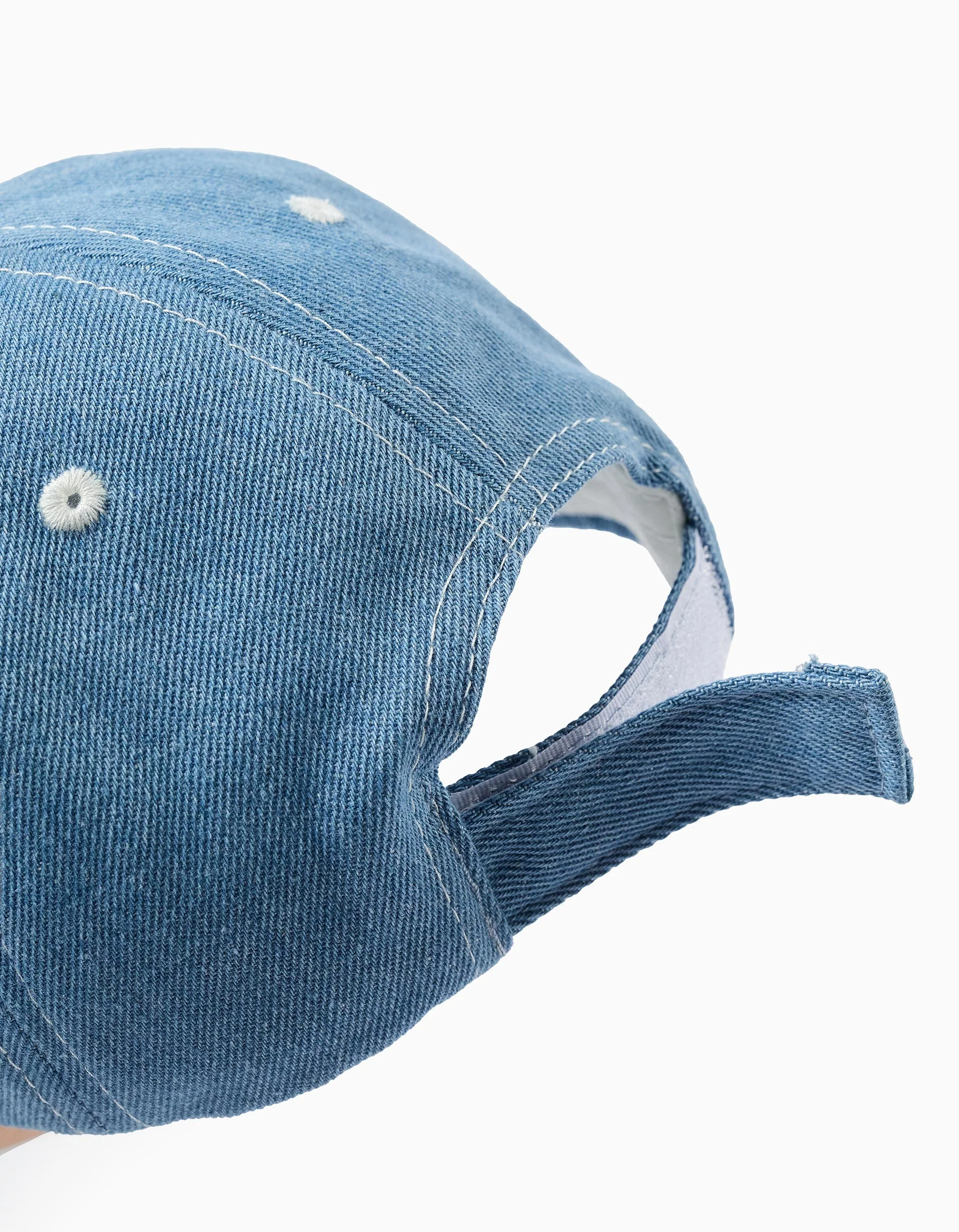 Denim and Twill Cap for Babies and Boys, Green/Blue - Image 3