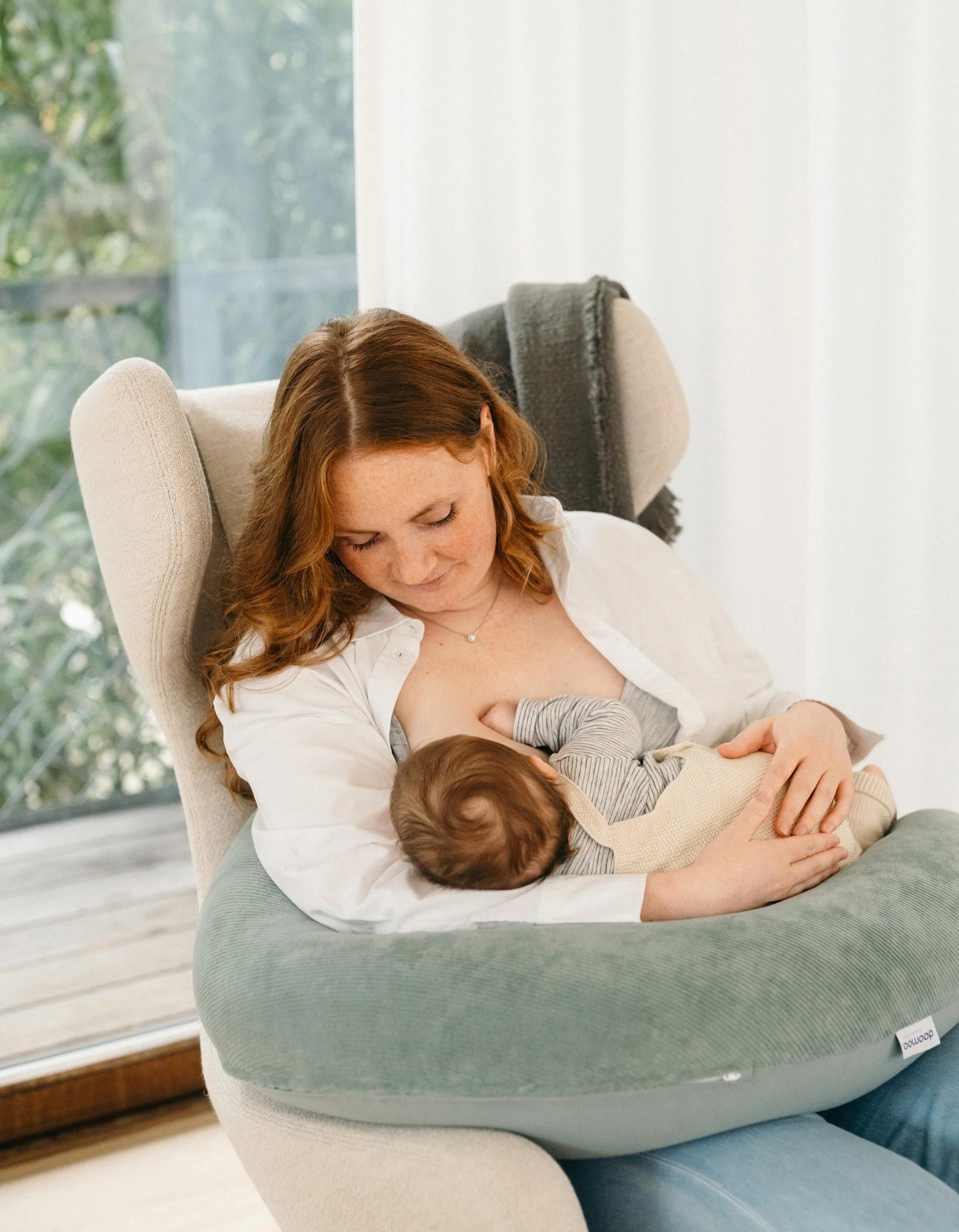 Doomoo Buddy Breastfeeding Pillow Corduroy, Green - Image 8