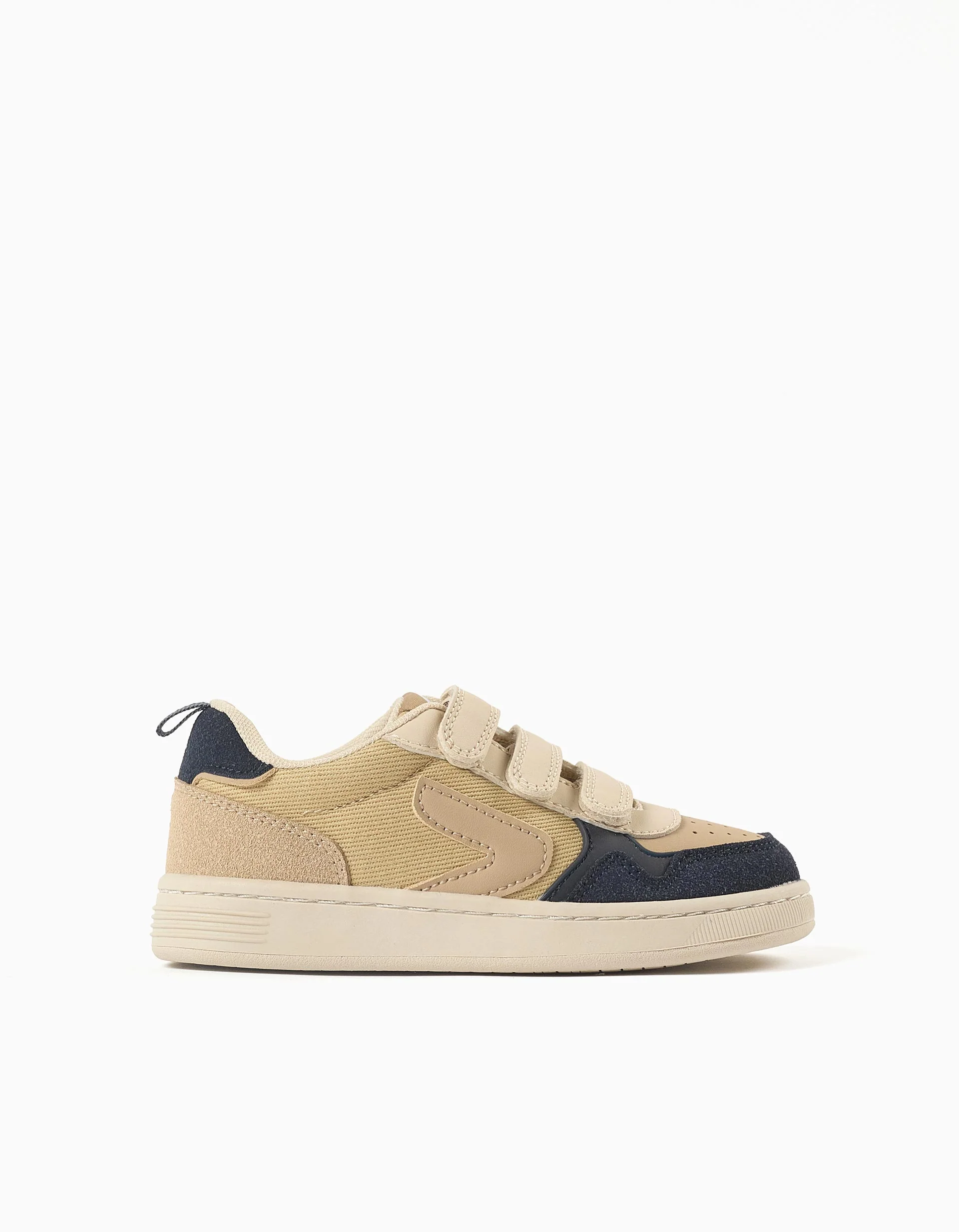 Dual-fabric ZY Move trainers for boys, beige/dark blue - Image 2