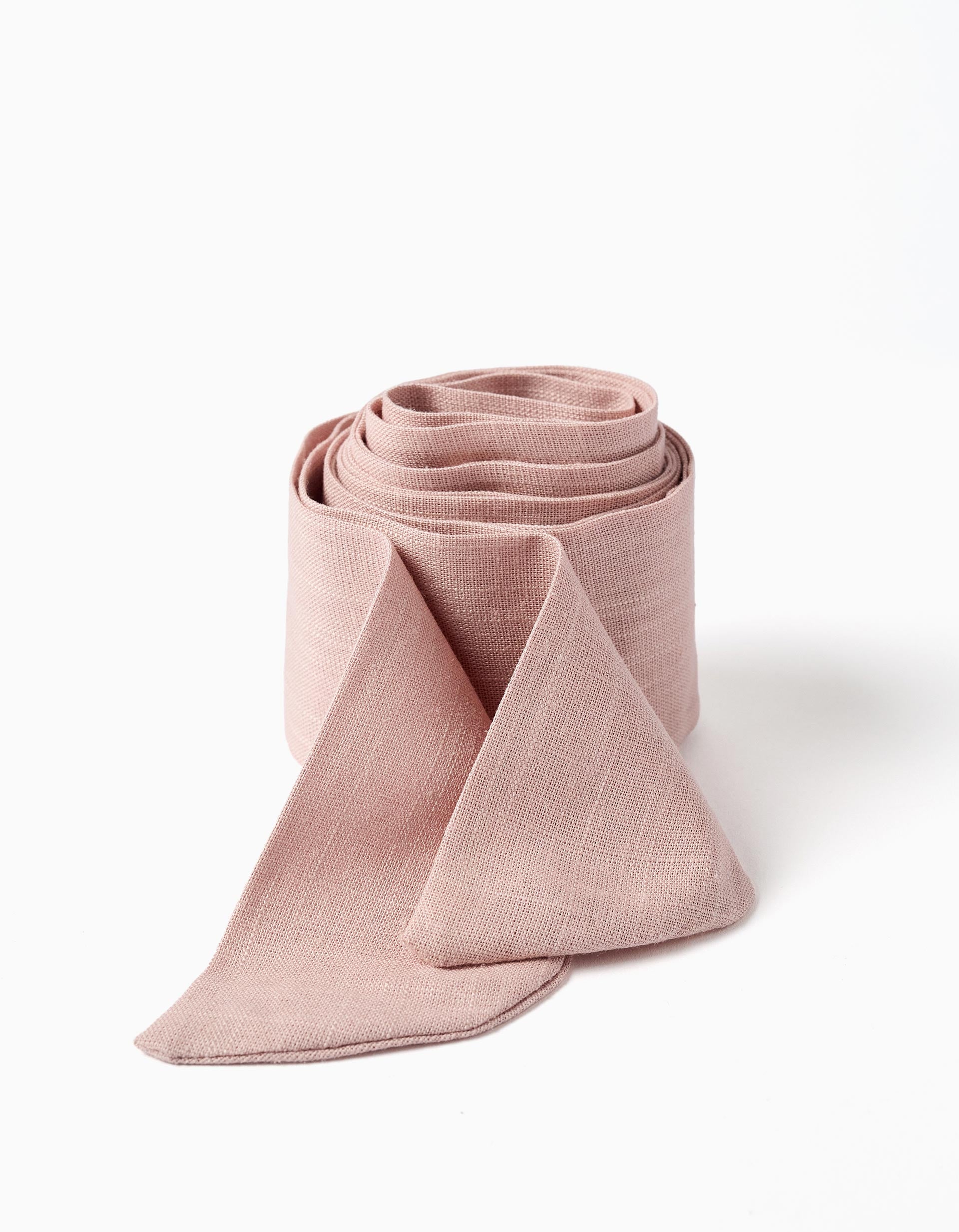 Fabric belt for a dress for girls, light pink