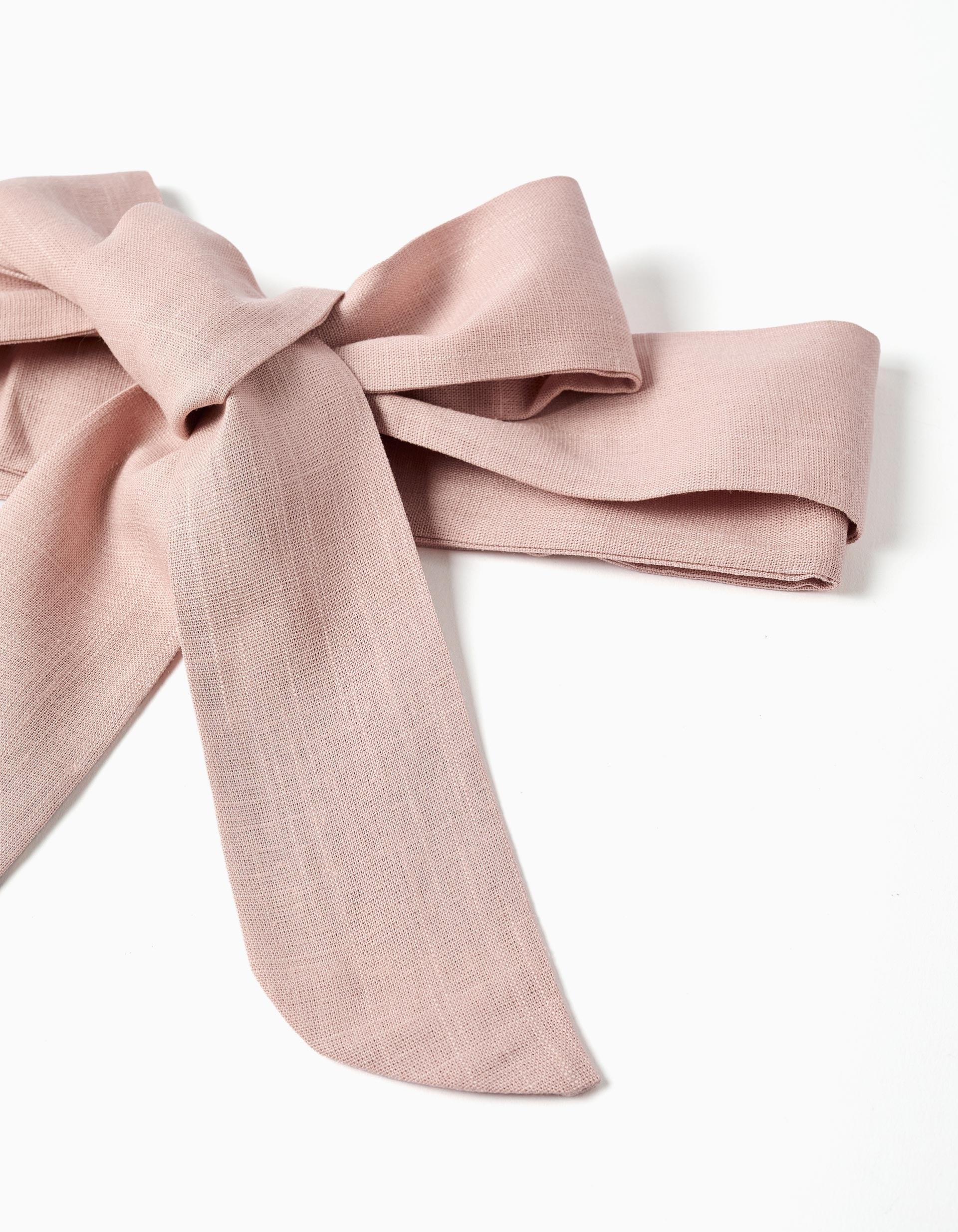 Fabric belt for a dress for girls, light pink - Image 4