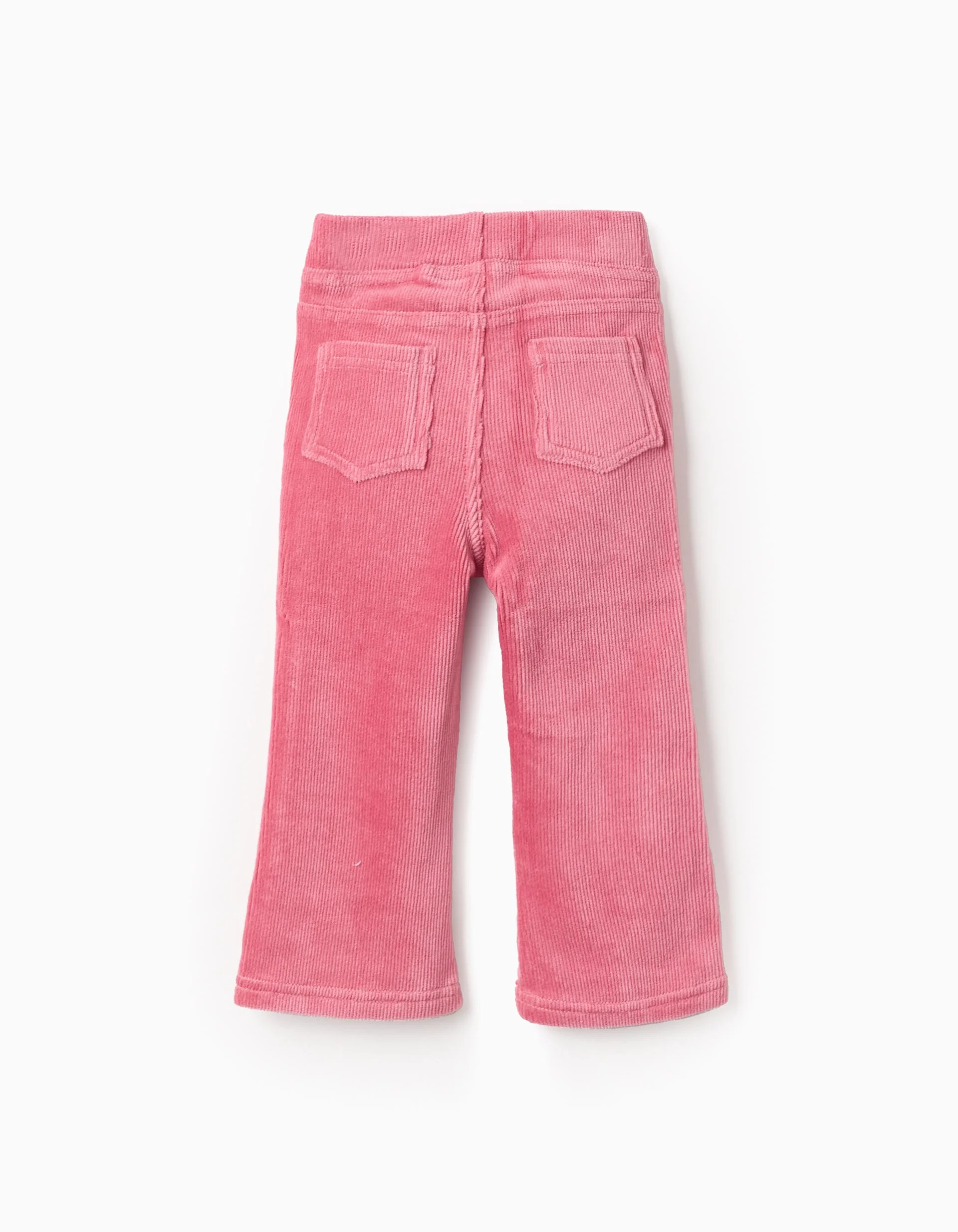 Flared corduroy leggings for baby girls, pink - Image 2